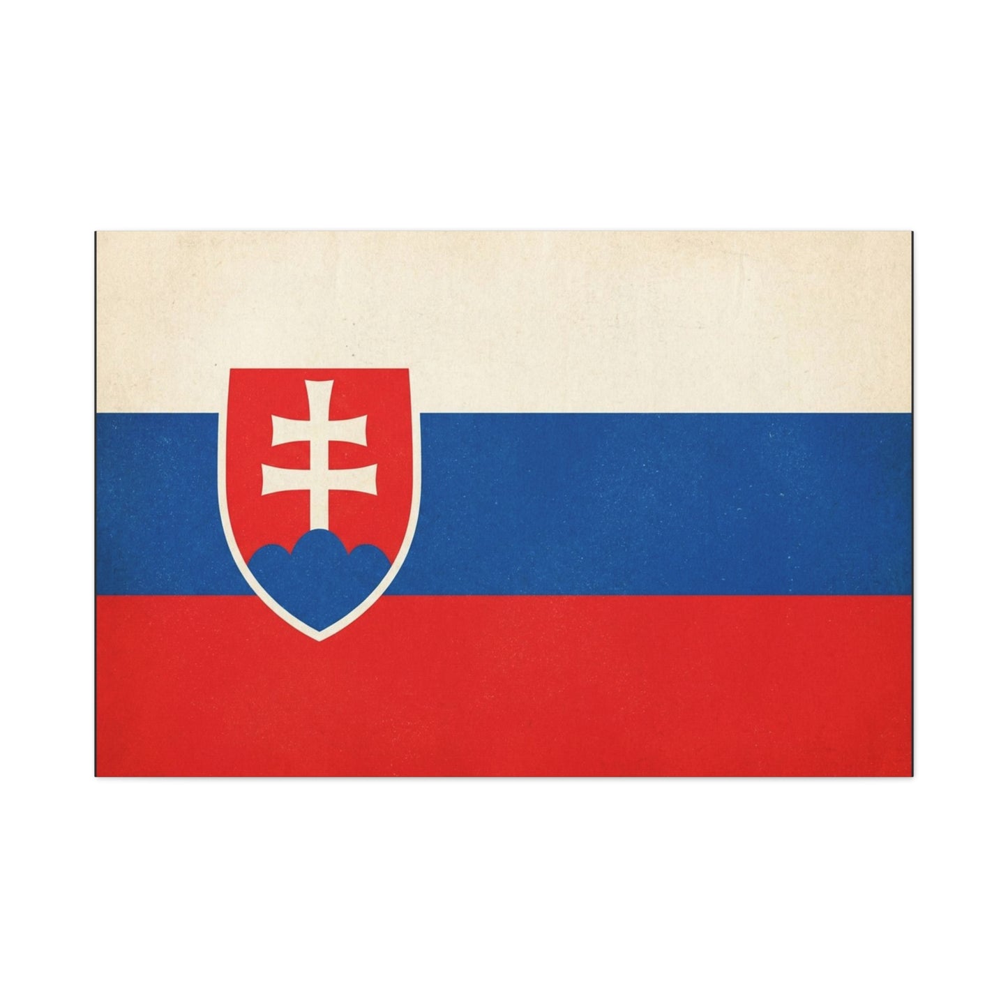 Slovakia Flag Canvas Wall Art - Vintage Slovak Republic Banner Print, Patriotic Heritage Decor - Minimalist National Color Design - Living Room Wall Decor - Bedroom Home Decoration - Ready to Hang
