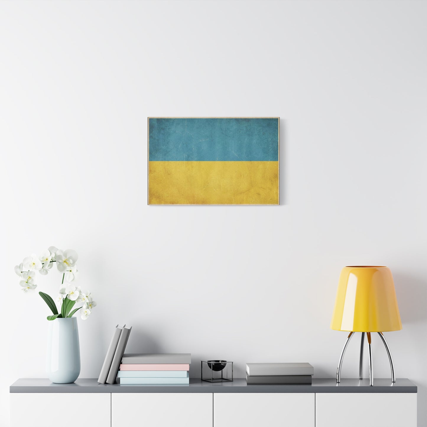Ukraine Flag Canvas Wall Art - Blue And Yellow Distressed Country Print - Vintage Patriotic Decor, Matte Canvas Print - Living Room Wall Decor, Office Art - Bedroom Home Decoration - Ready to Hang