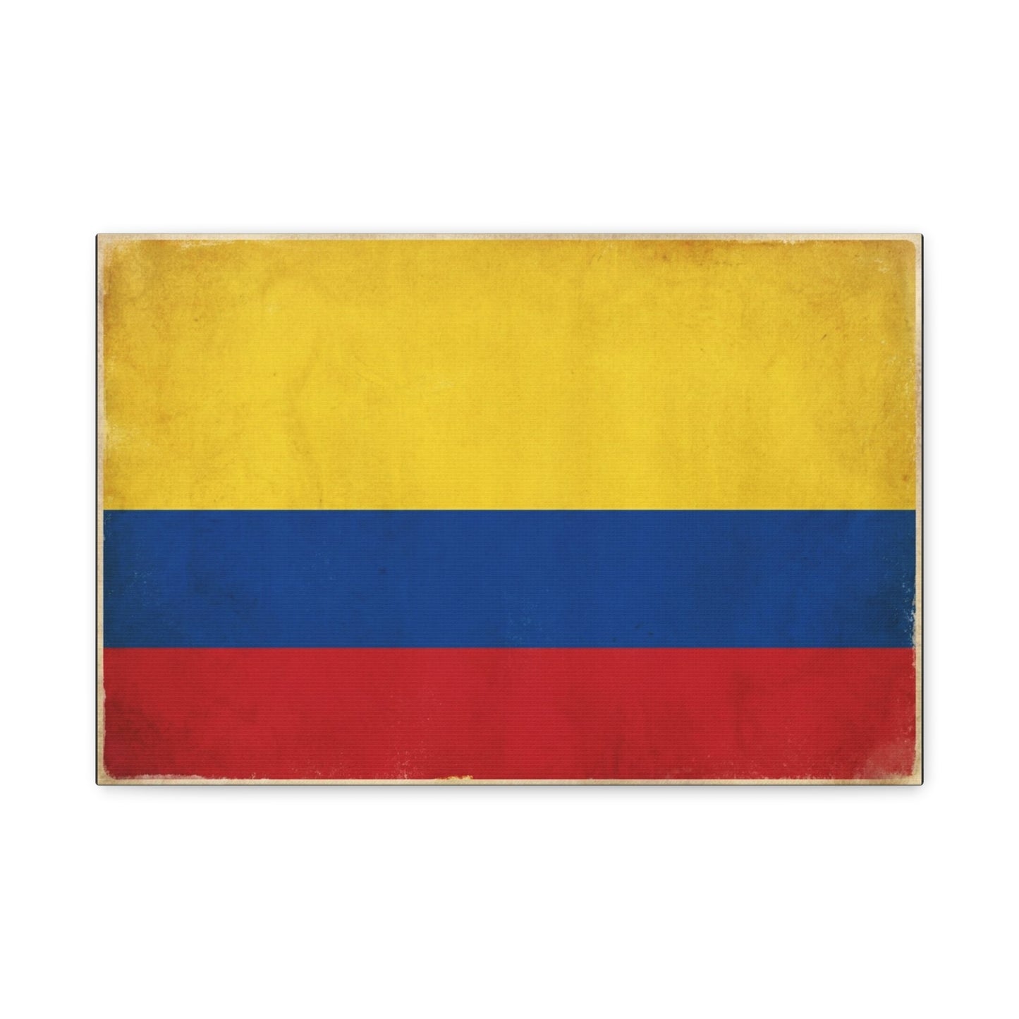 Colombia Flag Canvas Wall Art - Vintage Colombian Flag Print, Patriotic Rustic Decor - Matte Cotton Artwork - Living Room Home Decoration, Office Accent - Living Room Wall Decor - Ready to Hang