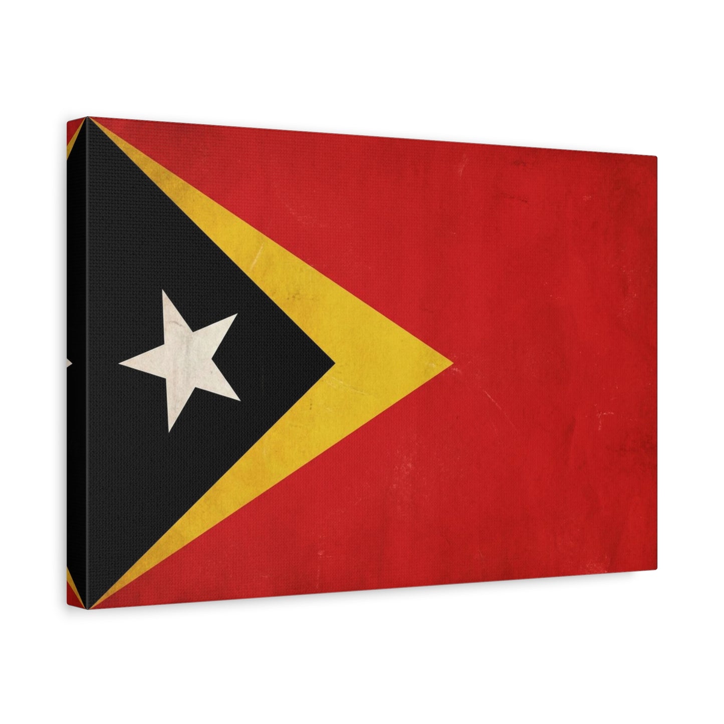 Timor-Leste Flag Canvas Wall Art - East Timor National Pride Decor, Vintage Red Black Yellow Banner Print - Patriotic Traditional Style - Living Room Wall Decor - Bedroom Home Decoration