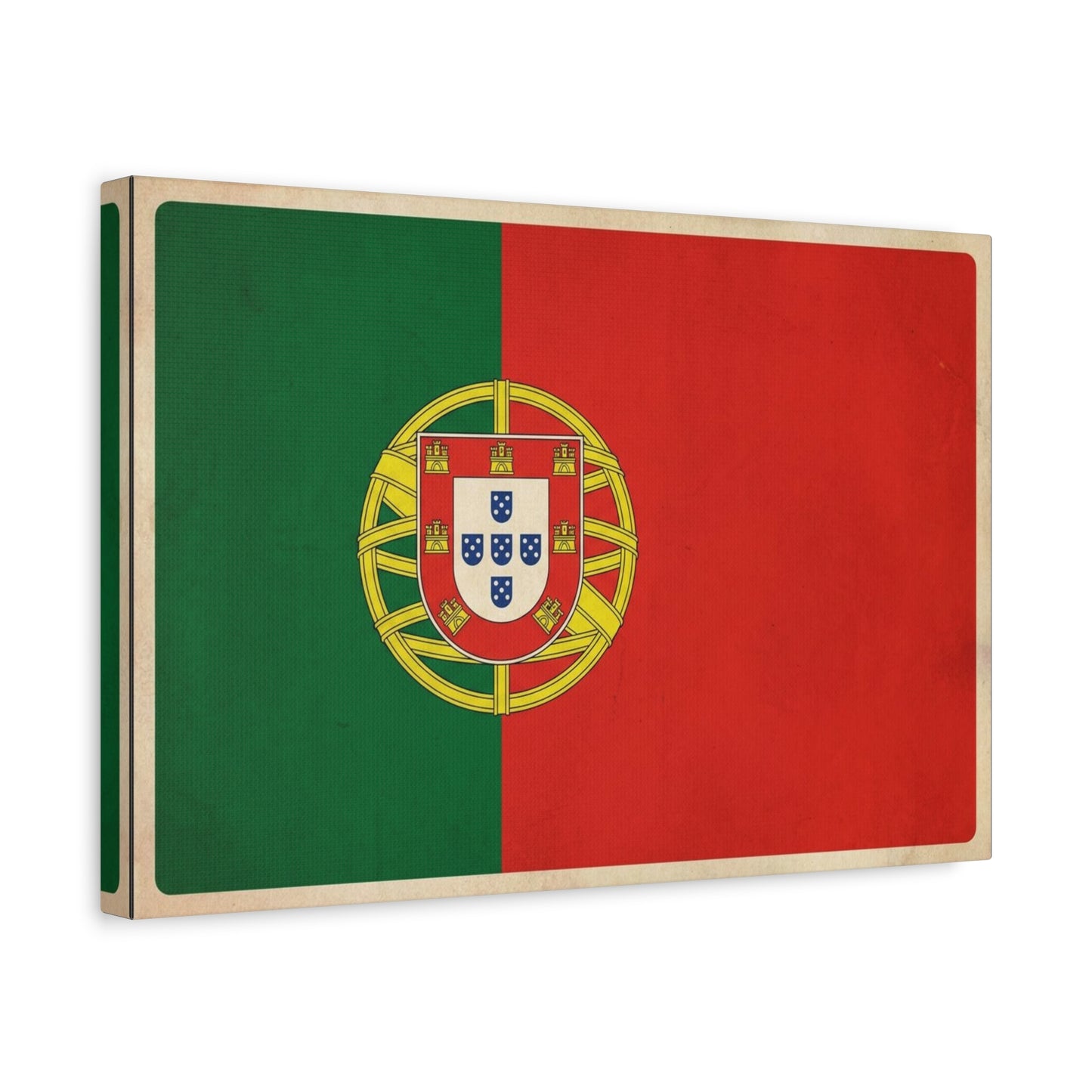 Portugal Flag Canvas Wall Art - Vintage Portuguese Flag Print, Heritage Decor - Matte Cotton Artwork - Traditional Style, Living Room Decoration - Living Room Wall Decor - Bedroom Home Decoration