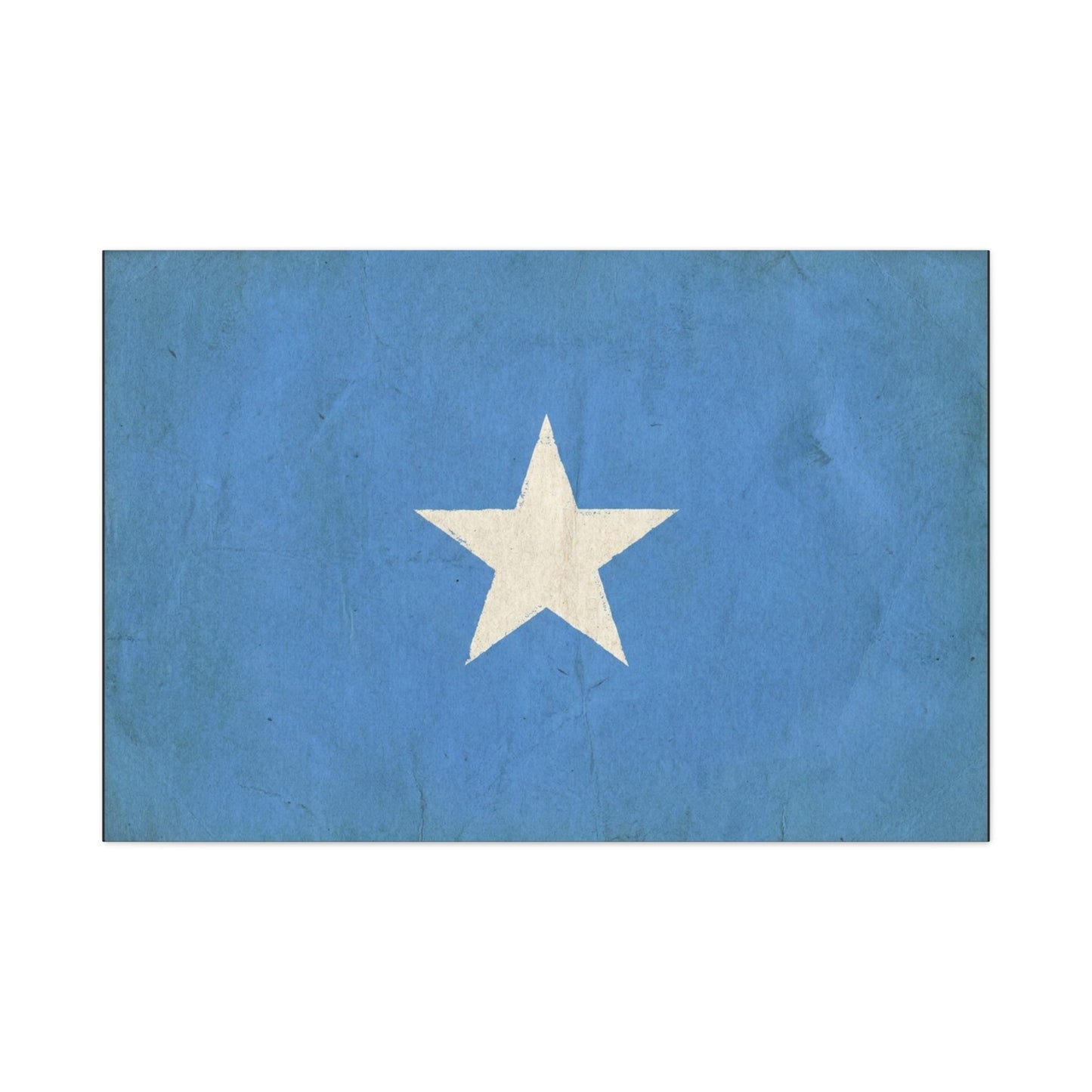 Somalia Flag Canvas Wall Art - Blue White Star Country Print, Vintage Minimalist Decor - Patriotic Artwork For Living Room, Office Wall Decor, Bedroom Home Decoration - Bedroom Home Decoration