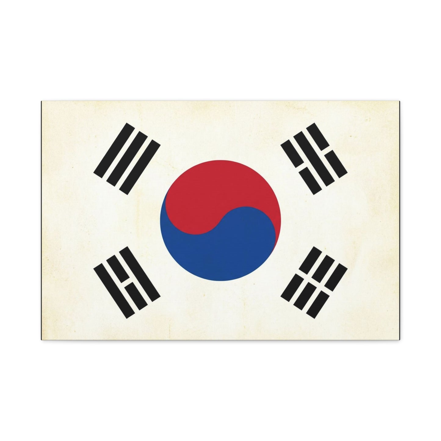 South Korea Flag Canvas Wall Art - Taegeukgi Korean Flag Print, Vintage Minimalist Neutral Decor - Living Room Wall Decor, Dorm Decoration - Bedroom Home Decoration - Modern Farmhouse Style