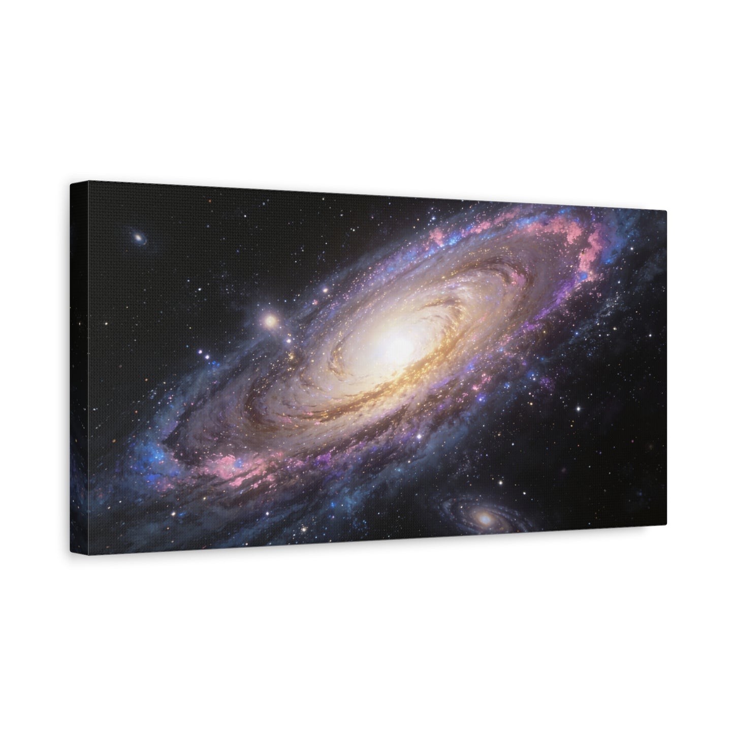 Spiral Galaxy Canvas Wall Art - Cosmic Space Print, Luminous Nebula Stars - Matte Cotton Canvas - Contemporary Celestial Style - Living Room Wall Decor, Office Art Accent - Bedroom Home Decoration