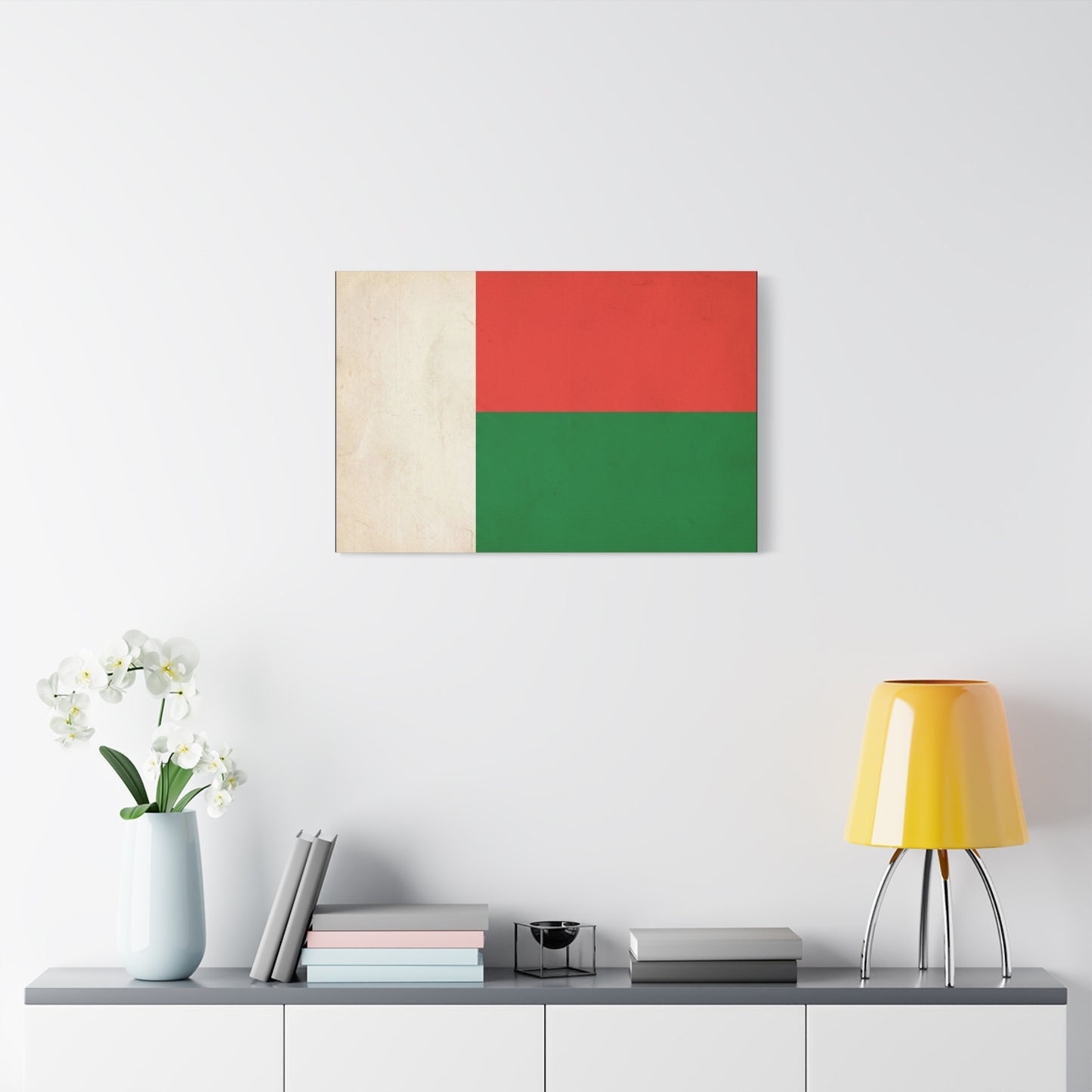 Madagascar Flag Canvas Wall Art - Vintage National Banner Print, Patriotic Tricolor Decor - Matte Cotton Canvas - Living Room Wall Decor, Office Art, Dorm Accent For Heritage Spaces - Ready to Hang