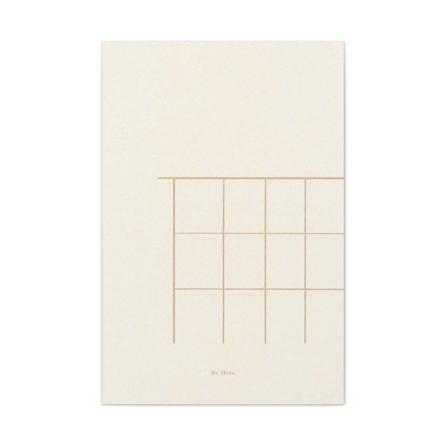 "Be Here" Minimalist Line Canvas Wall Art - Neutral Geometric Abstract Print, Japandi Modern Home Decor - Calm Bedroom Decoration, Living Room Accent, Meditation Space Artwork - Living Room Wall Decor