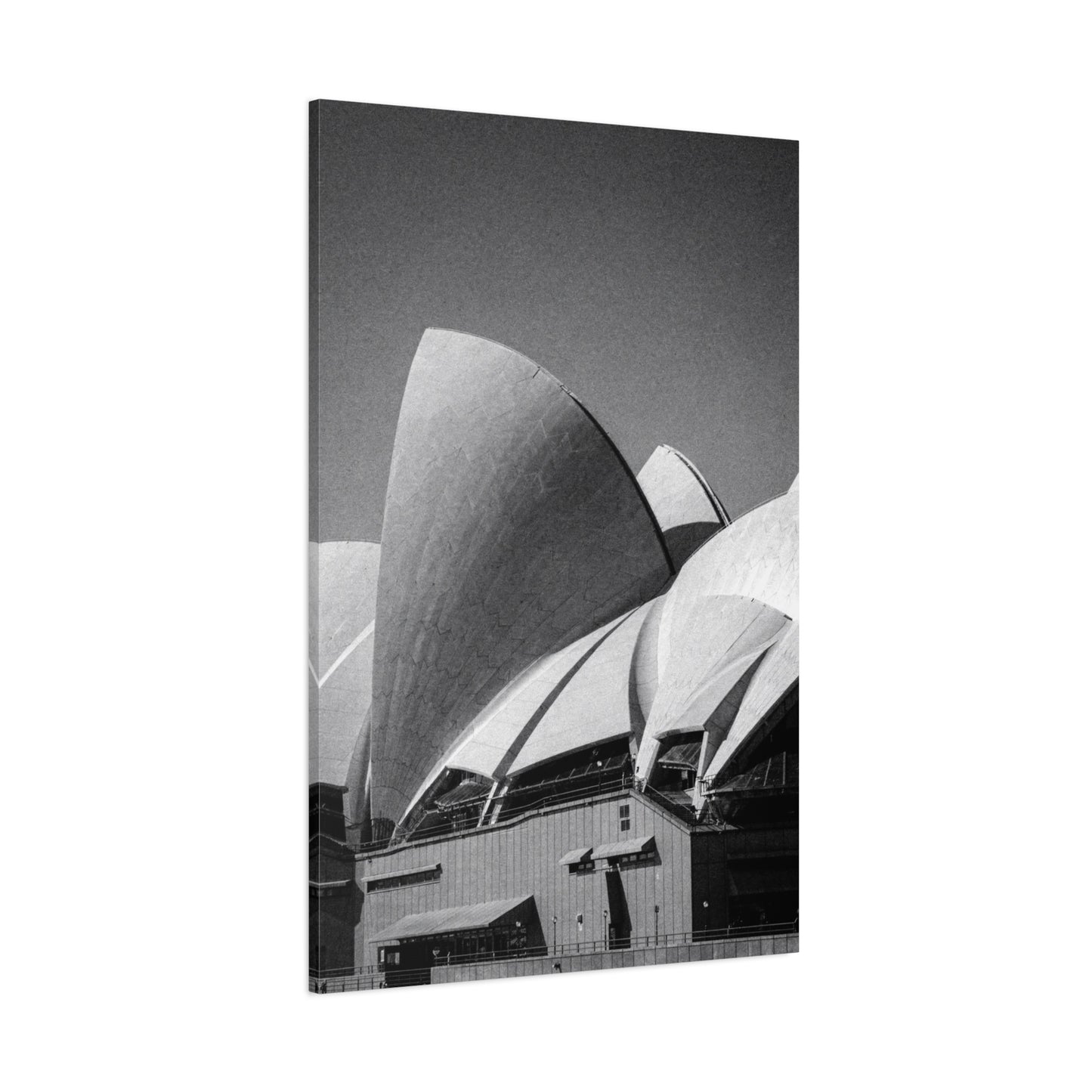 Sydney Opera House Canvas Wall Art - Black And White Architectural Art Print - Modern Minimalist Cityscape Decor - Contemporary Living Room Wall Decor, Office Art - Bedroom Home Decoration