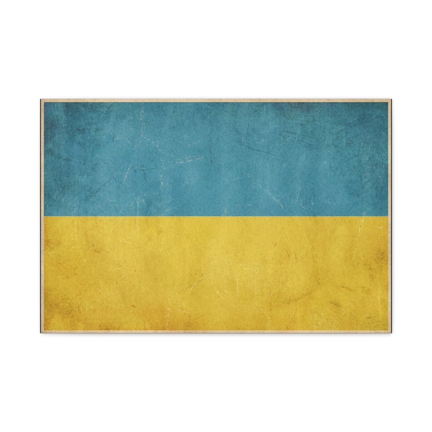 Ukraine Flag Canvas Wall Art - Blue And Yellow Distressed Country Print - Vintage Patriotic Decor, Matte Canvas Print - Living Room Wall Decor, Office Art - Bedroom Home Decoration - Ready to Hang
