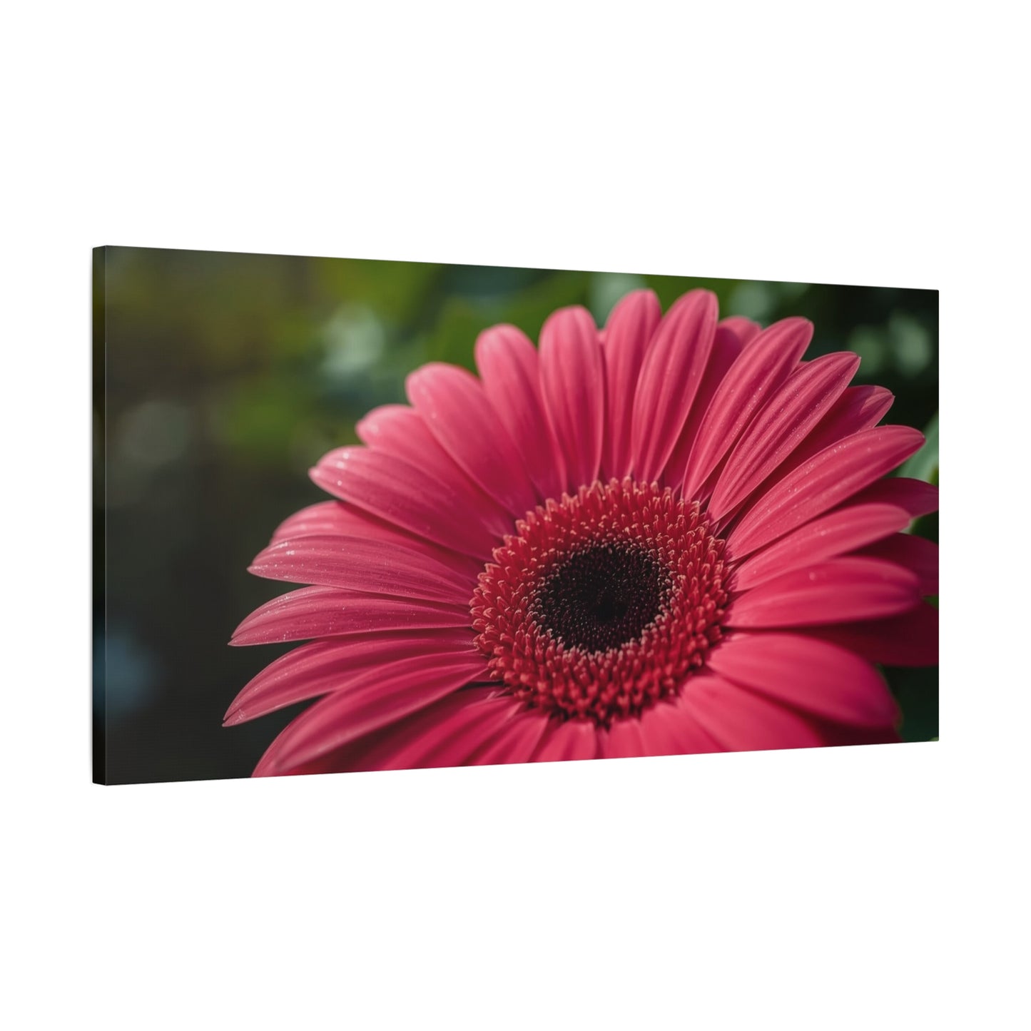 Pink Gerbera Daisy Canvas Wall Art - Floral Macro Art Print, Botanical Canvas Print - Modern Nature Home Decor, Bedroom Wall Hanging, Living Room Decoration, Office Accent - Bedroom Home Decoration