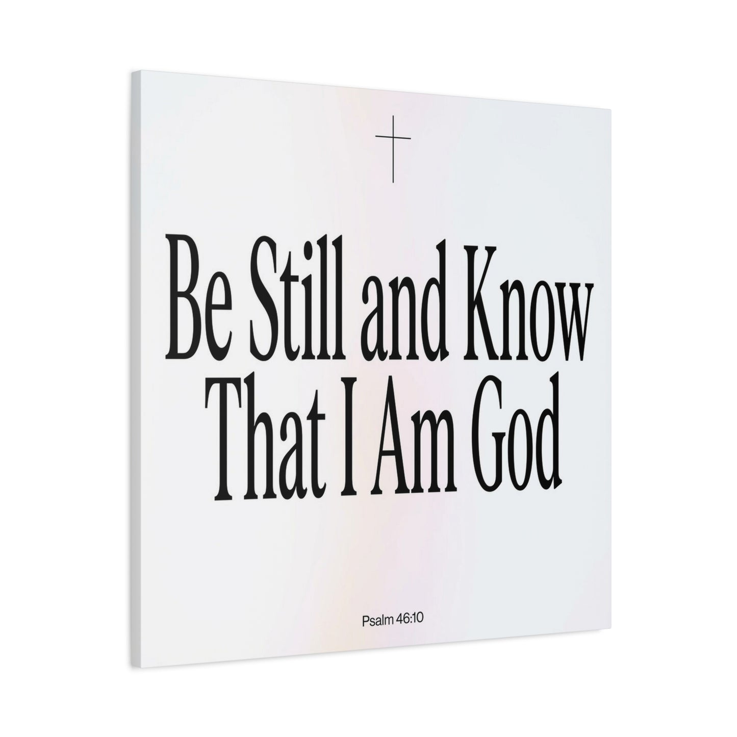 "Be Still And Know That I Am God" Canvas Wall Art - Psalm 46:10 Christian Bible Verse Scripture Print - Minimalist Black White Cross Decor - Bedroom Living Room Home Office Wall Hanging