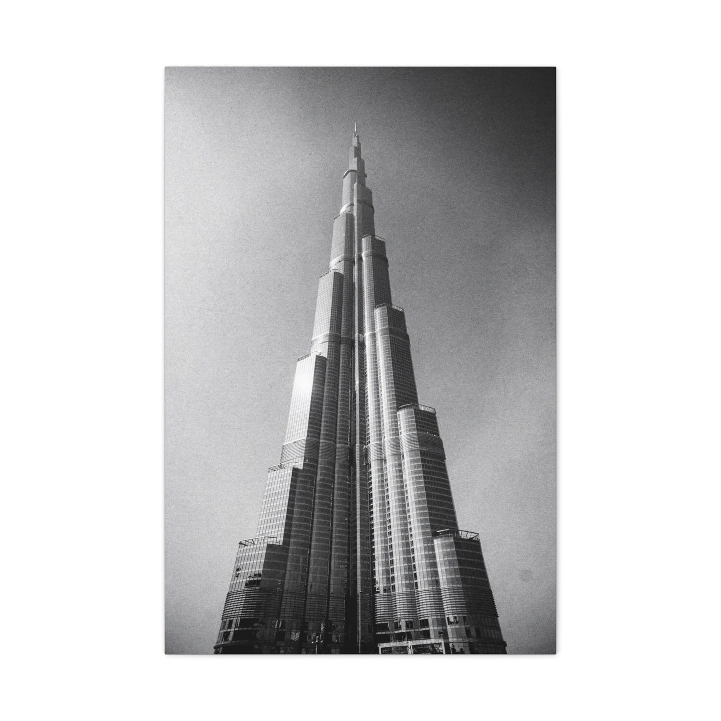 Burj Khalifa Canvas Wall Art - Black And White Dubai Skyscraper Art Print - Modern Cityscape Decor, Contemporary Office Wall Art, Living Room Home Decoration Accent - Bedroom Home Decoration