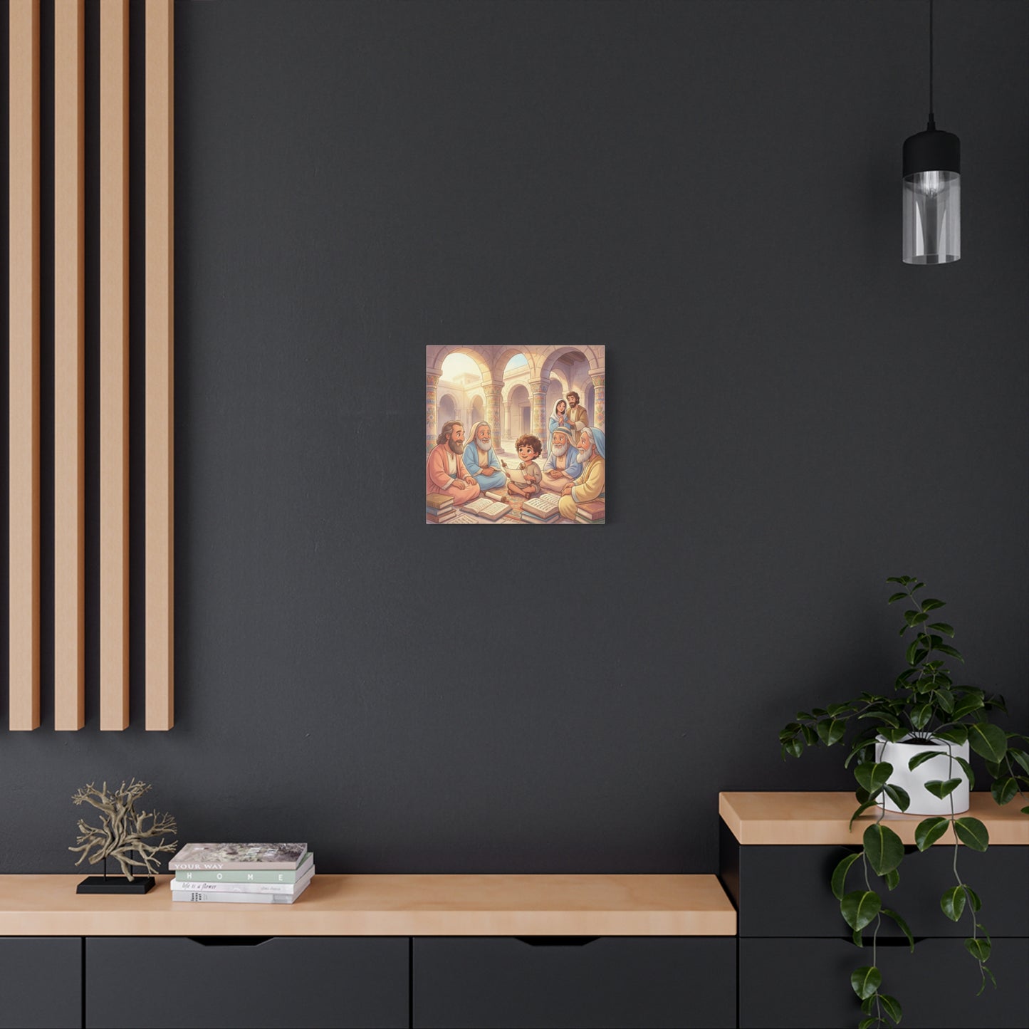 Young Jesus Teaching In Temple Canvas Wall Art - Biblical Child Scripture Scene, Cotton Print - Traditional Religious Decor For Nursery, Bedroom, Sunday School, Living Room Home Accent - Ready to Hang