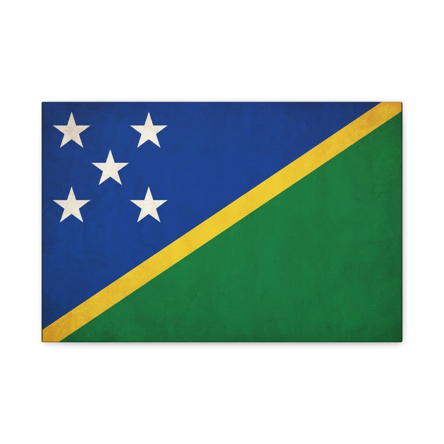 Solomon Islands Flag Canvas Wall Art - Blue Green Yellow National Banner Print - Tropical Island Pride Decor, Cultural Heritage Artwork, Living Room Wall Decor - Ready to Hang - Modern Farmhouse Style