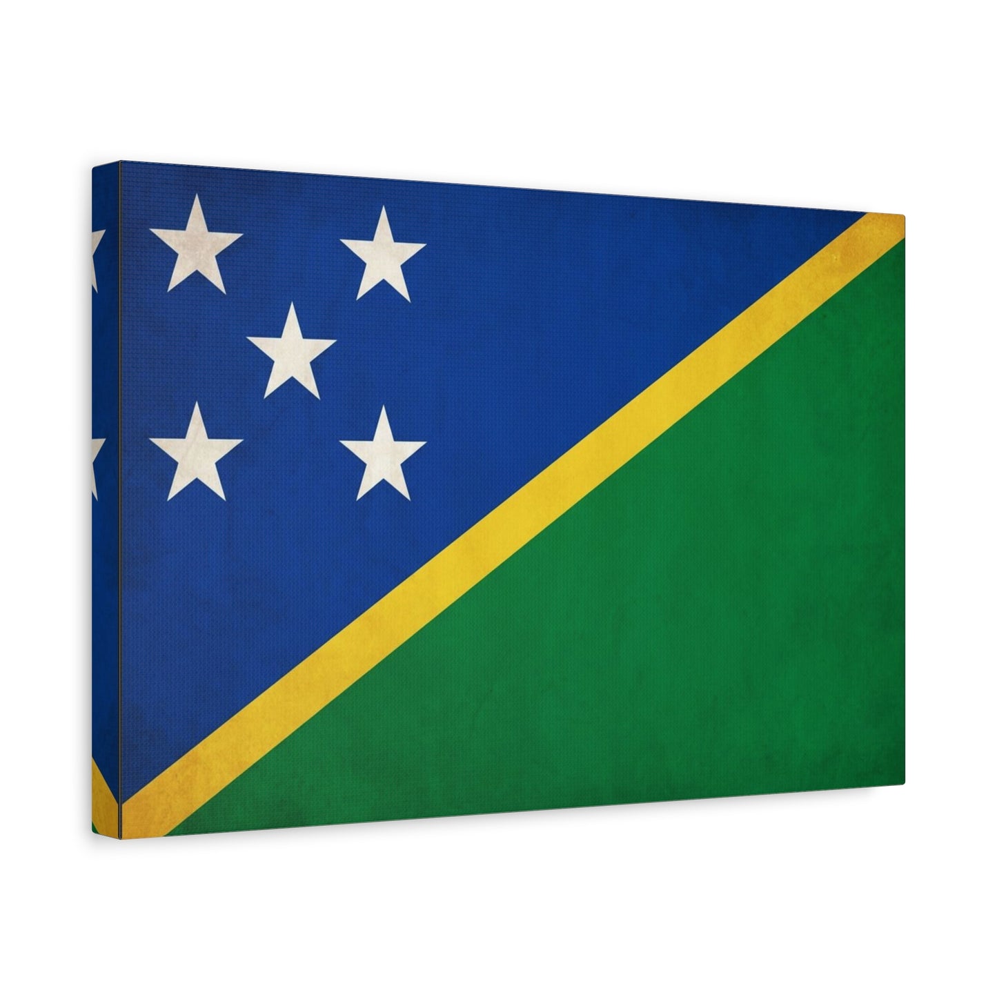 Solomon Islands Flag Canvas Wall Art - Blue Green Yellow National Banner Print - Tropical Island Pride Decor, Cultural Heritage Artwork, Living Room Wall Decor - Ready to Hang - Modern Farmhouse Style