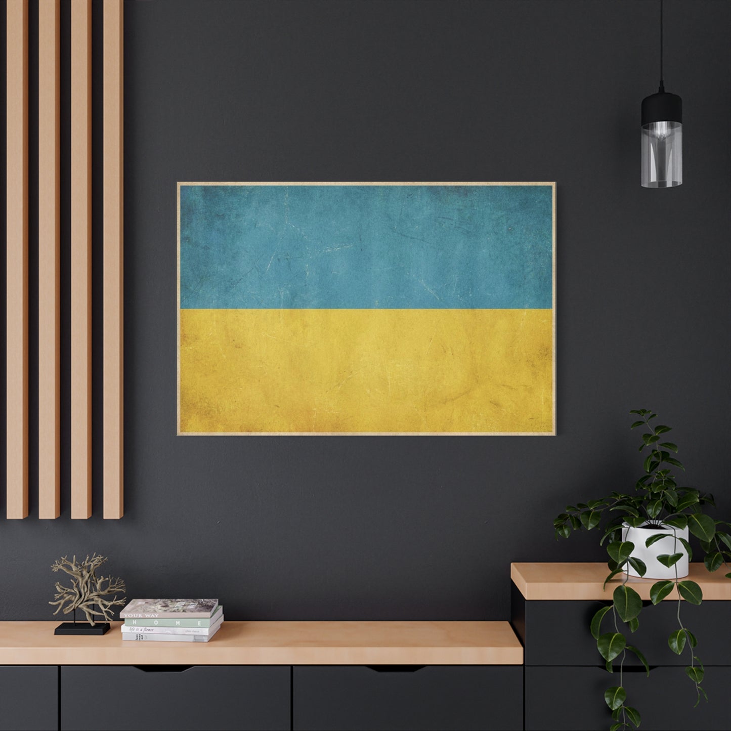 Ukraine Flag Canvas Wall Art - Blue And Yellow Distressed Country Print - Vintage Patriotic Decor, Matte Canvas Print - Living Room Wall Decor, Office Art - Bedroom Home Decoration - Ready to Hang