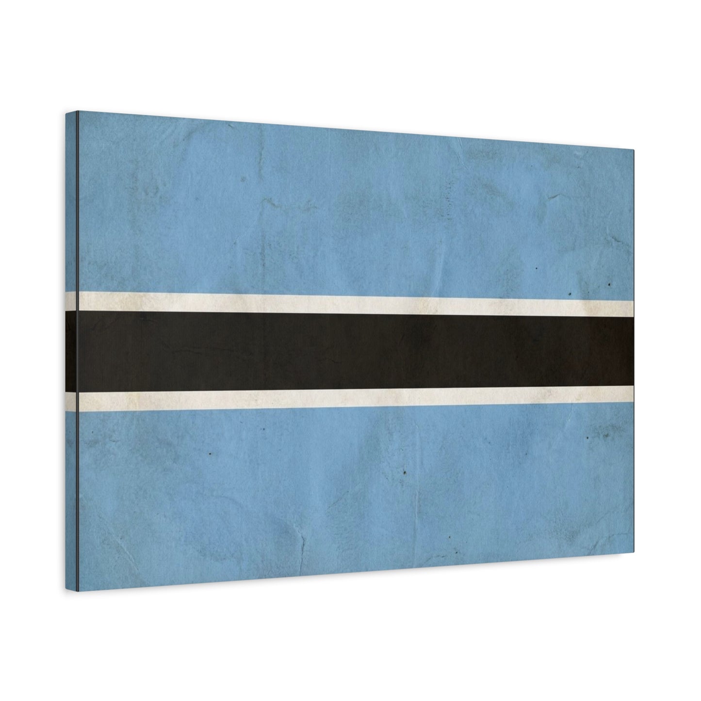 Botswana Flag Canvas Wall Art - Blue Black White Stripe National Print - Minimalist Patriotic Decor, Contemporary Wall Hanging, Living Room Home Decoration - Bedroom Home Decoration - Ready to Hang