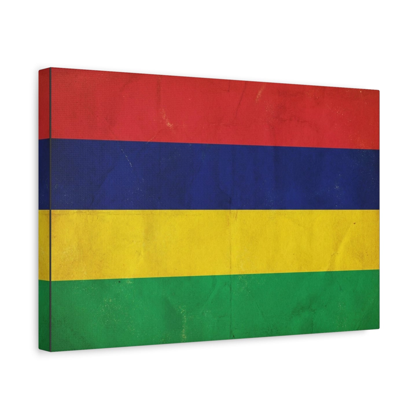 Mauritius Flag Canvas Wall Art - Vintage Country Pride Decor, Colorful Tricolor Banner Print - Traditional Style, Living Room Wall Decor, Bedroom Home Decoration - Ready to Hang - Ready to Hang