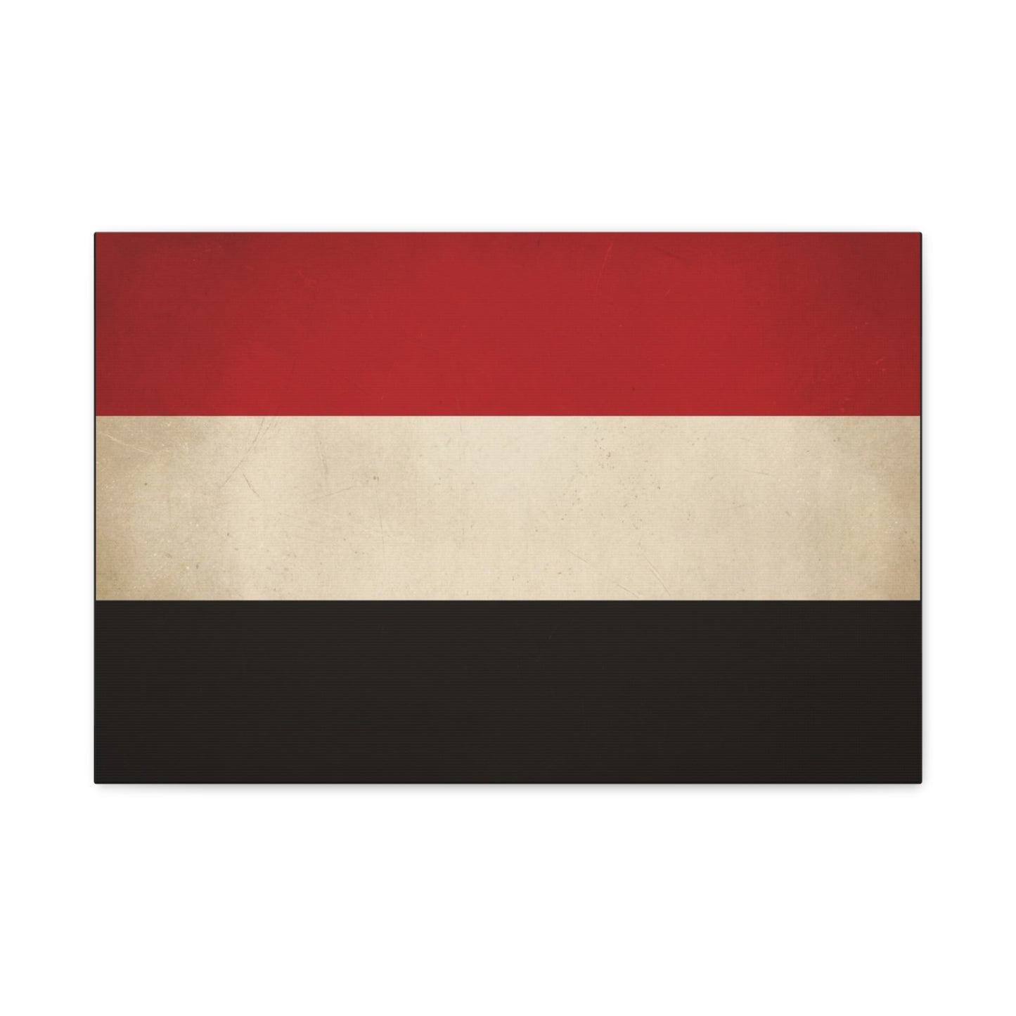 Yemen Flag Canvas Wall Art - Red White Black Horizontal Banner Print - Minimalist Patriotic Artwork - Contemporary Wall Decor For Living Room Bedroom Office Display - Bedroom Home Decoration