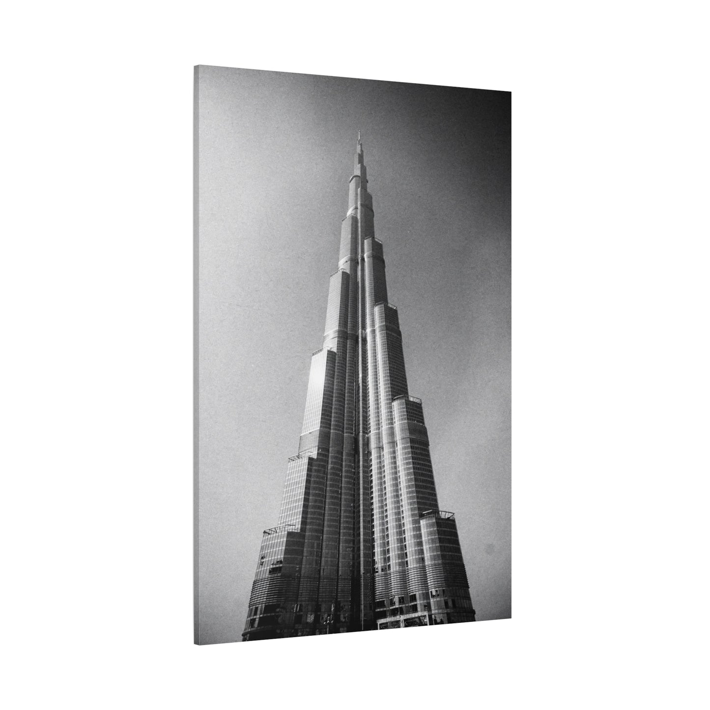Burj Khalifa Canvas Wall Art - Black And White Dubai Skyscraper Art Print - Modern Cityscape Decor, Contemporary Office Wall Art, Living Room Home Decoration Accent - Bedroom Home Decoration