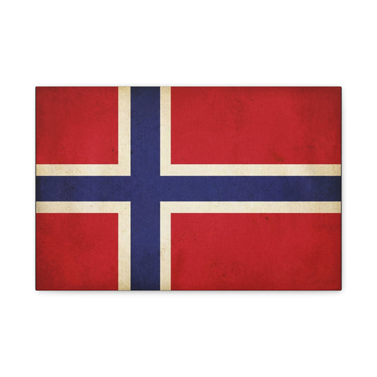 Iceland Flag Canvas Wall Art - Vintage Nordic Country Banner Print, Patriotic Red Blue White Design - Rustic Travel Style - Living Room Wall Decor, Bedroom Home Decoration - Bedroom Home Decoration