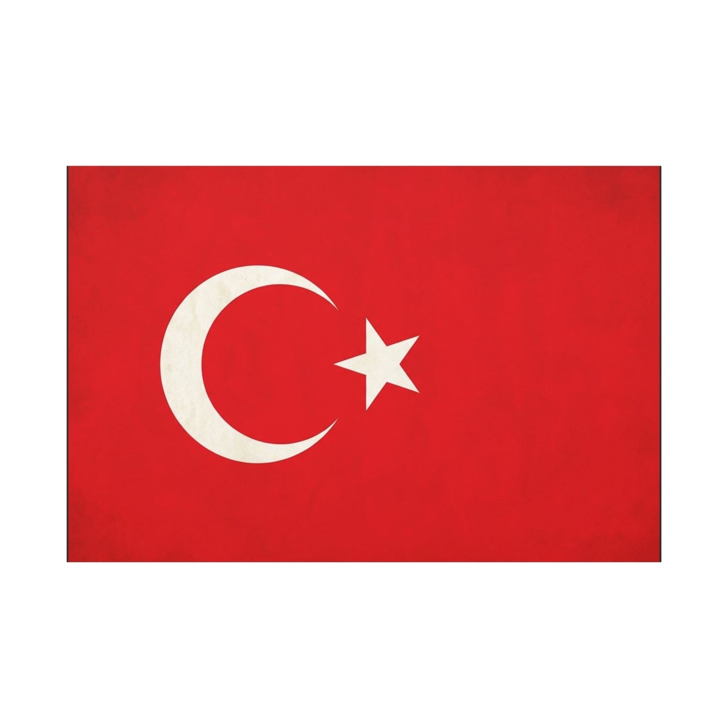 Turkey Flag Canvas Wall Art - Red Crescent Star Turkish Flag Print - Vintage Patriotic Decor, Matte Canvas Print, Living Room Home Decoration, Bedroom Accent - Living Room Wall Decor - Ready to Hang