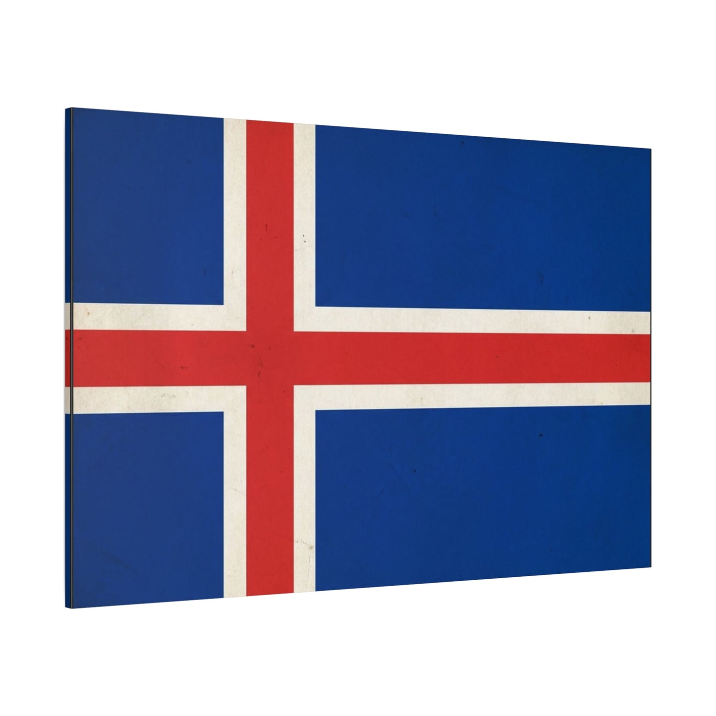 Iceland Flag Canvas Wall Art - Nordic National Banner Print, Blue Red White Cross Design - Vintage Style, Patriotic Wall Decor - Living Room Home Decoration, Office Art - Bedroom Home Decoration