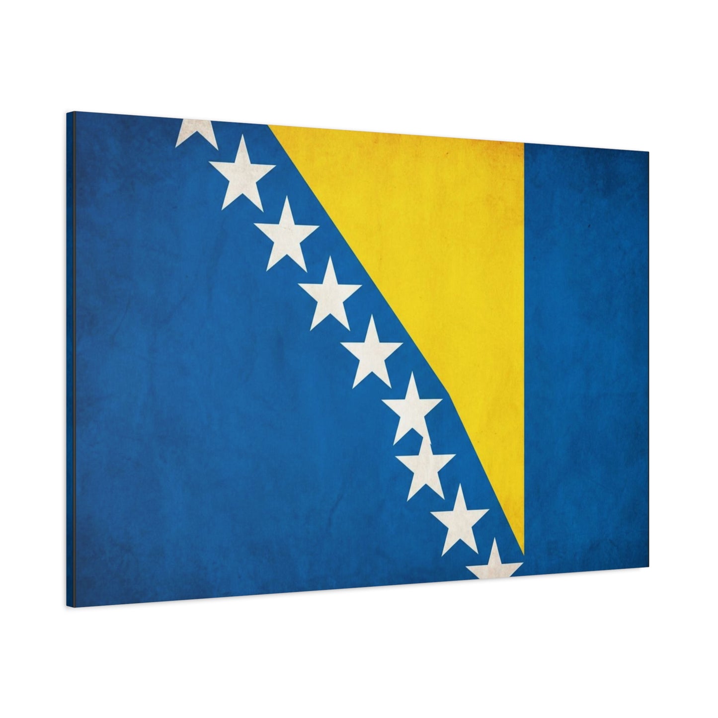 Bosnia And Herzegovina Flag Canvas Wall Art - Blue Yellow White Star Banner Print - Vintage Patriotic Decor - Living Room Wall Decor, Bedroom Home Decoration, Dorm Accent - Bedroom Home Decoration