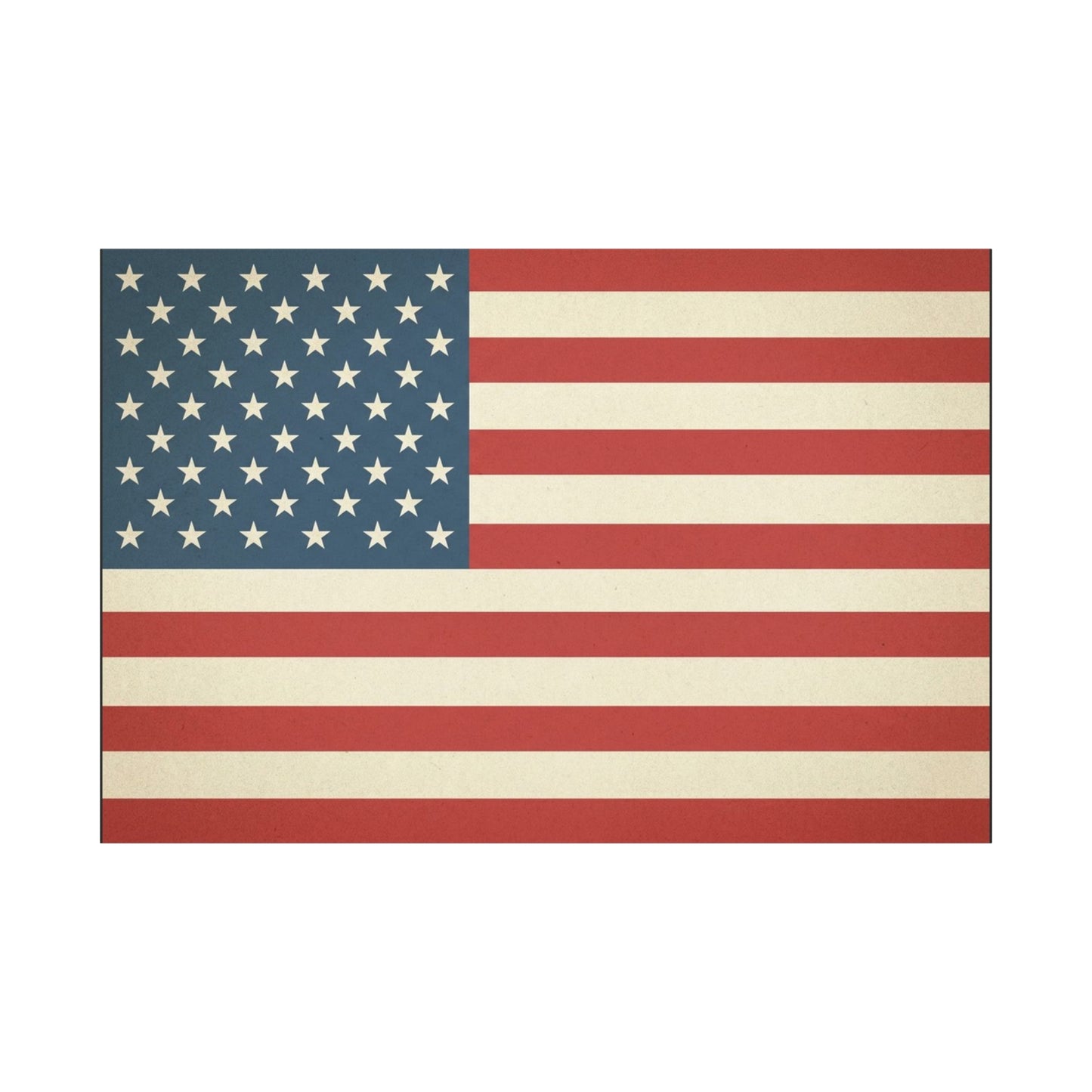 Vintage American Flag Canvas Wall Art - Patriotic USA Stars And Stripes Print, Rustic Americana Decor - Matte Cotton Artwork - Living Room Wall Decor - Bedroom Home Decoration - Modern Farmhouse Style