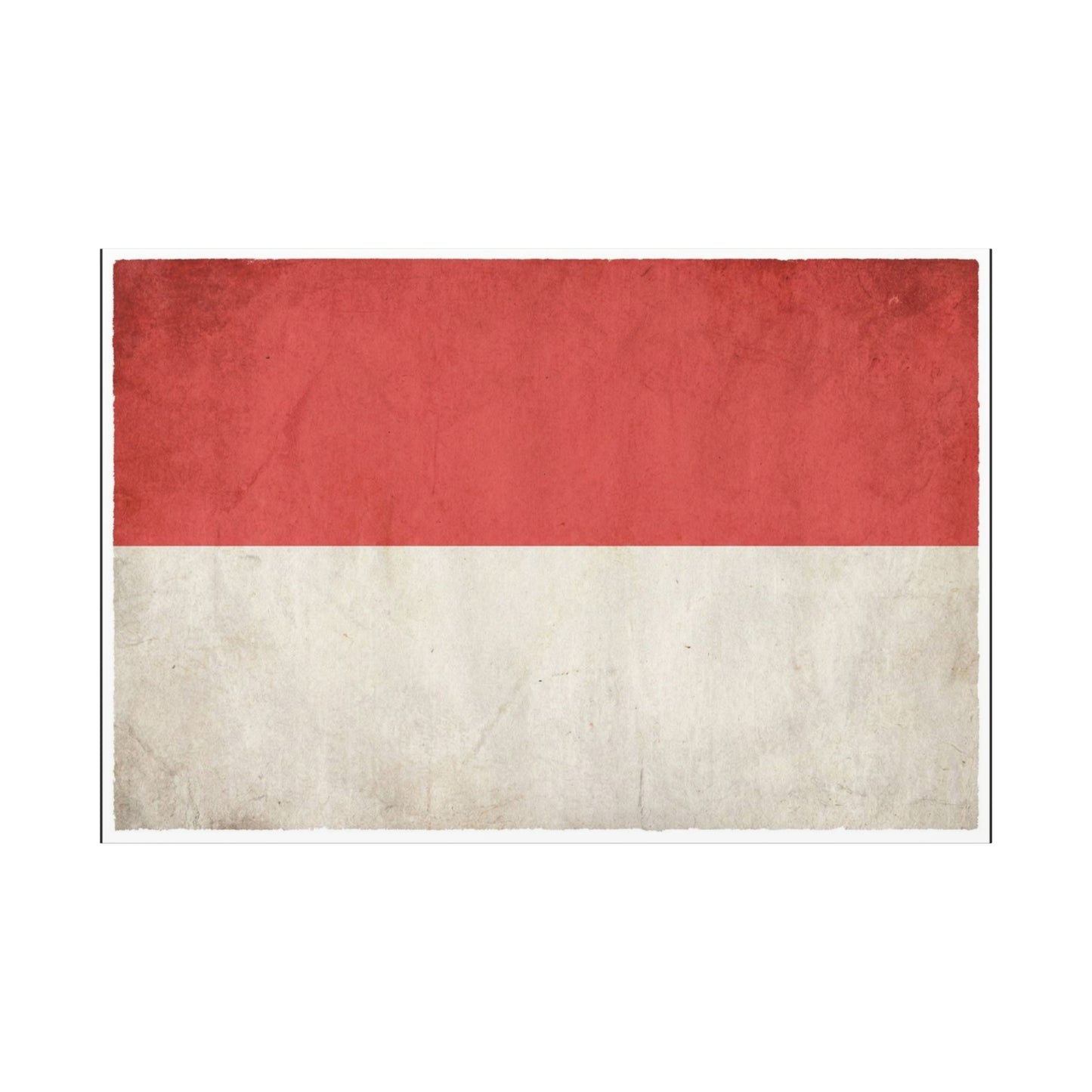 Indonesia Flag Canvas Wall Art - Vintage Red And White Banner Print, Minimalist Patriotic Decor - Matte Cotton Artwork - Living Room Wall Decor, Office Art, Dorm Accent - Bedroom Home Decoration
