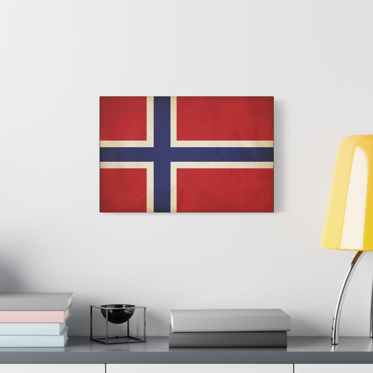 Iceland Flag Canvas Wall Art - Vintage Nordic Country Banner Print, Patriotic Red Blue White Design - Rustic Travel Style - Living Room Wall Decor, Bedroom Home Decoration - Bedroom Home Decoration