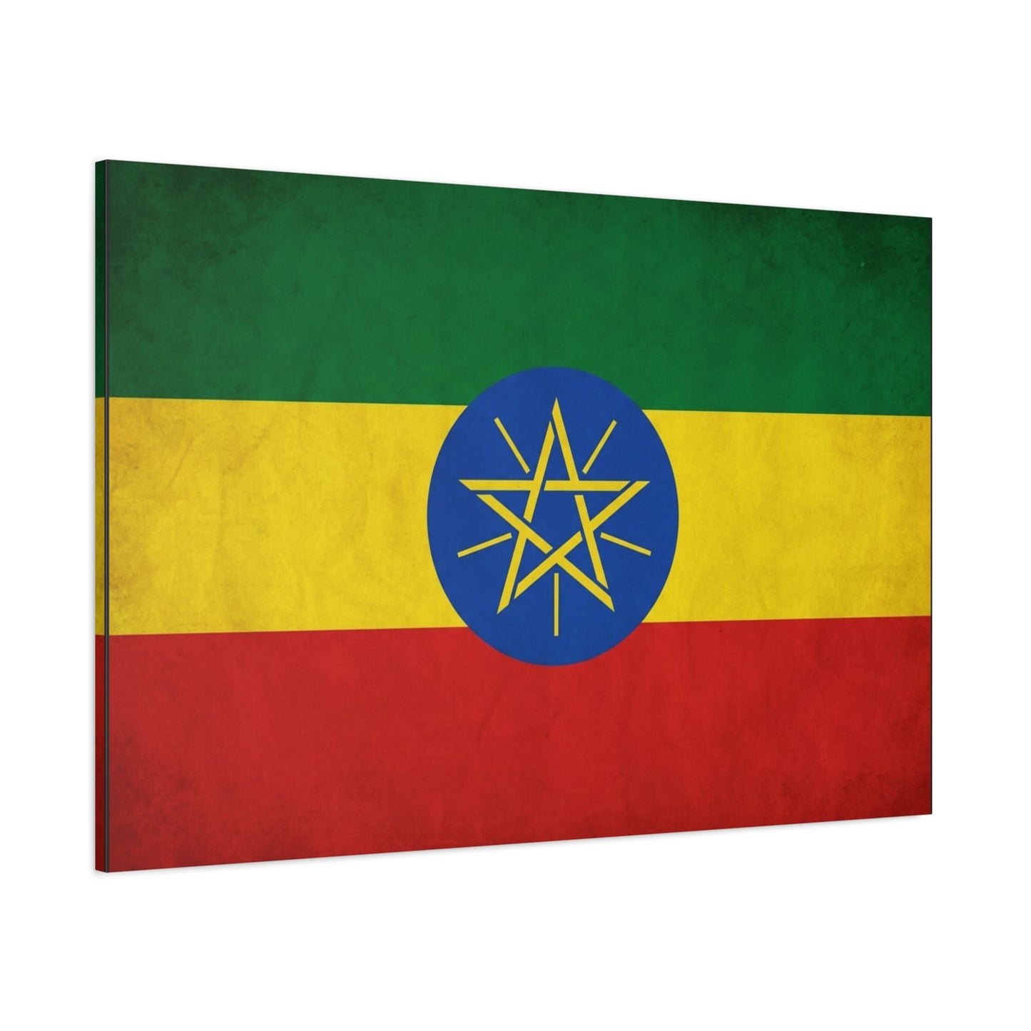 Ethiopian Flag Canvas Wall Art - Ethiopia Pride Decor, Vintage National Banner Print - Matte Cotton Artwork - Cultural Heritage Style For Living Room, Office, Dorm Display - Living Room Wall Decor