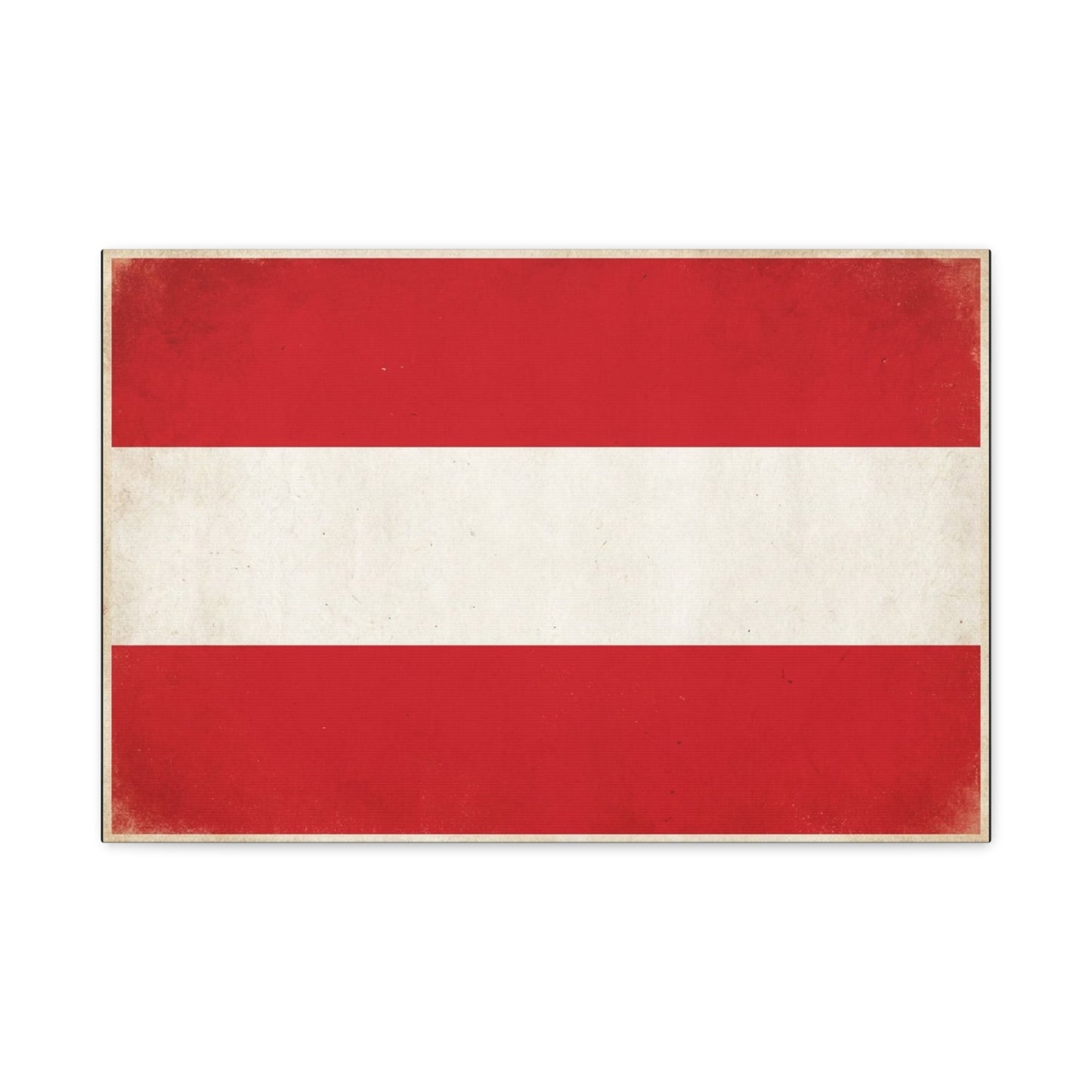 Austria Flag Canvas Wall Art - Vintage Red White Horizontal Banner Print - Patriotic Minimalist Decor - Living Room Home Decoration, Office Accent - Living Room Wall Decor - Bedroom Home Decoration