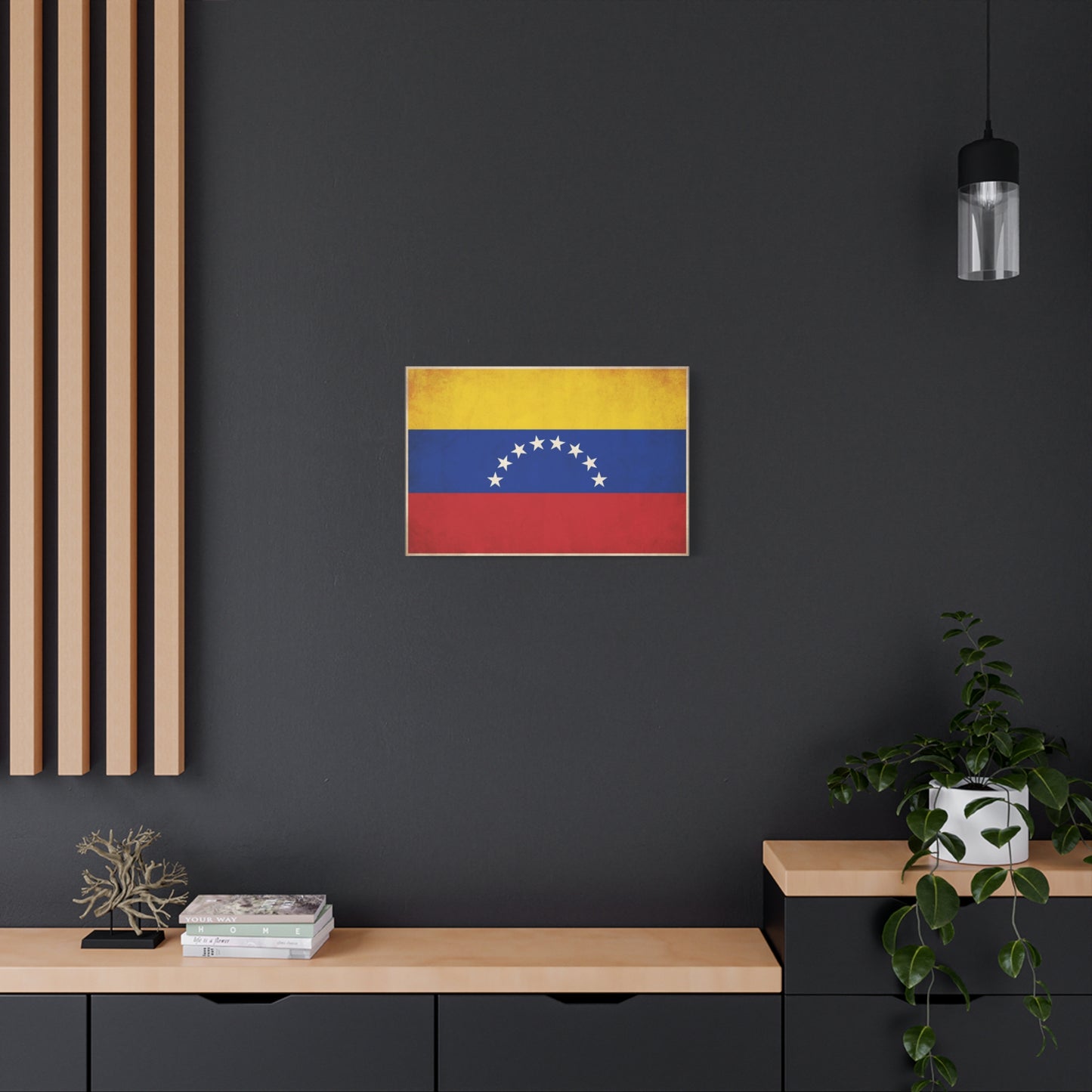 Venezuela Flag Canvas Wall Art - Vintage Venezuelan Pride Decor, Patriotic Country Banner Print - Textured Tricolor Design - Living Room Wall Decor, Office Art - Bedroom Home Decoration