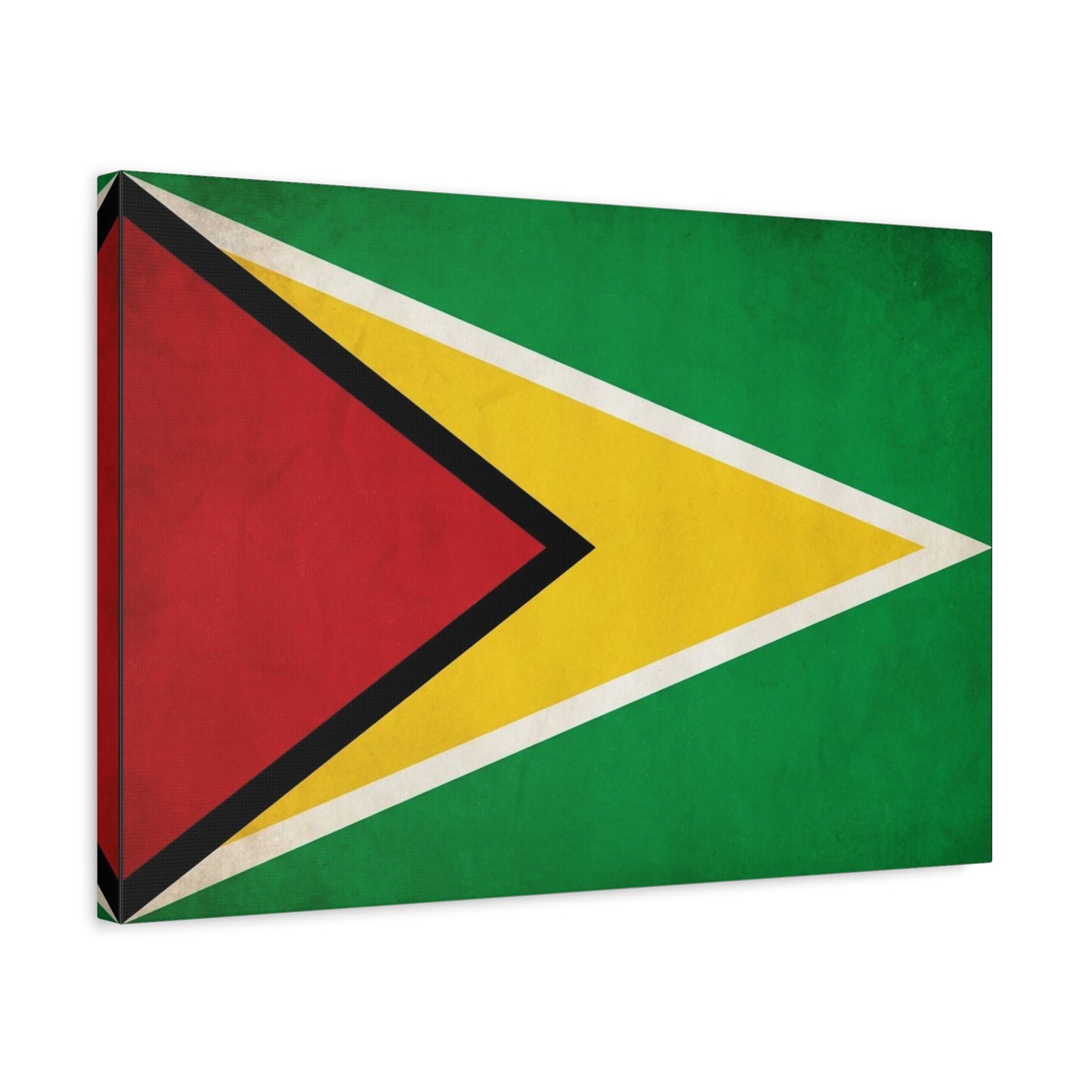 Guyana Flag Canvas Wall Art - South America National Flag Print, Green Red Yellow Black White - Vintage Patriotic Style - Living Room Decor, Office Wall Hanging - Modern Farmhouse Style