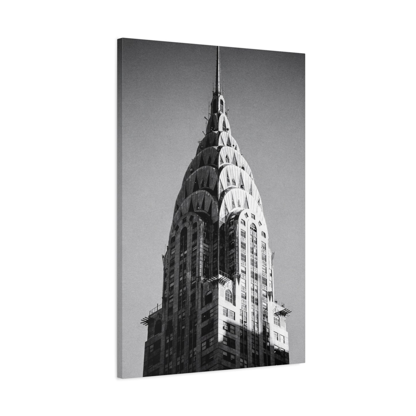 Chrysler Building Canvas Wall Art - Black And White New York City Architecture Print, Art Deco Skyscraper Art Print - Modern Monochrome Office Wall Decor, Living Room Accent - Modern Farmhouse Style