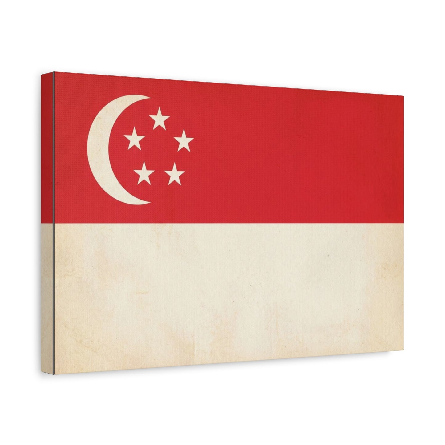 Singapore Flag Canvas Wall Art - Vintage Crescent And Five Stars National Print - Red And White Heritage Decor - Living Room Wall Decor, Office Art - Bedroom Home Decoration - Bedroom Home Decoration
