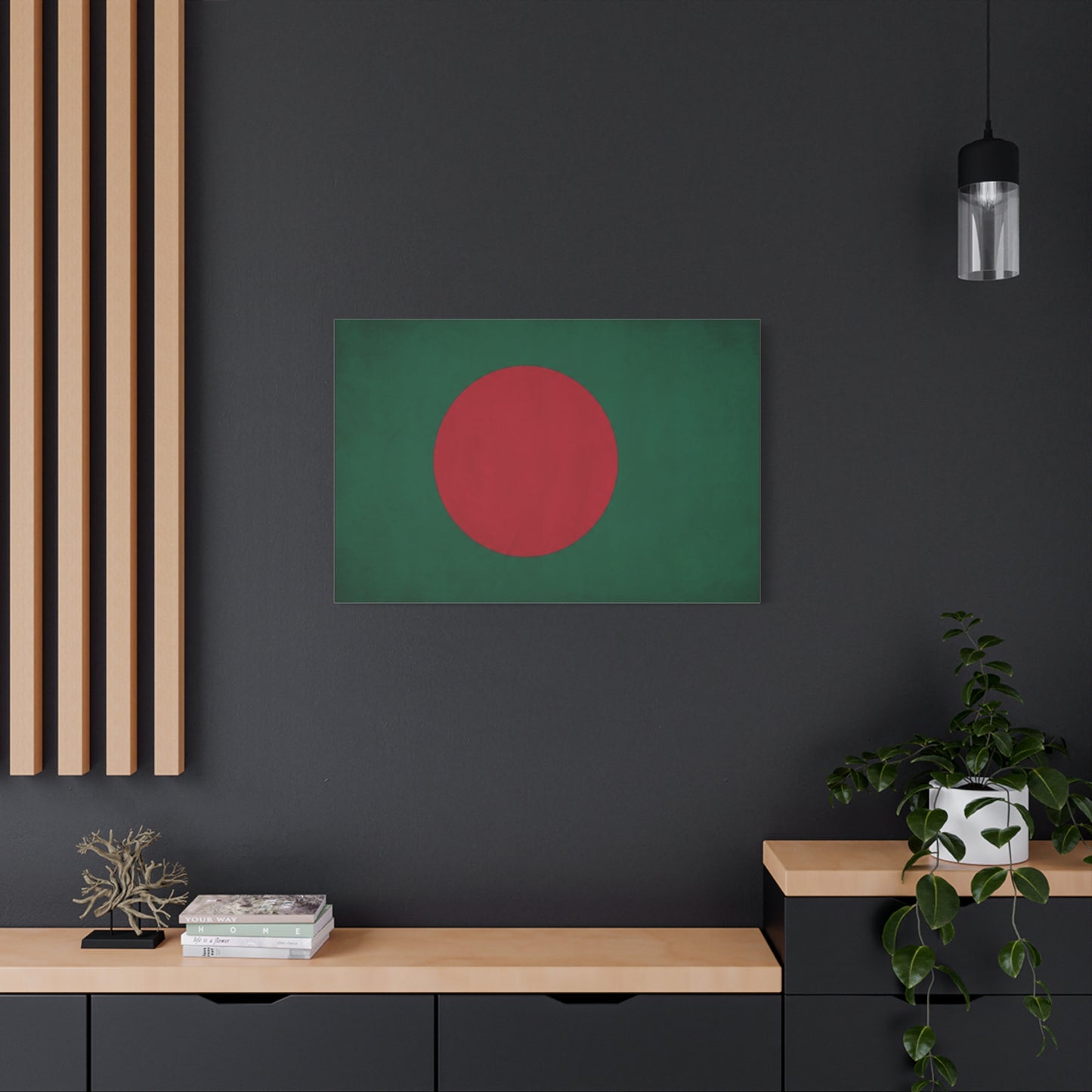 Bangladesh Flag Canvas Wall Art - Red Circle On Green National Flag Print - Minimalist Patriotic Decor - Living Room Wall Decor, Bedroom Home Decoration, Office Art - Bedroom Home Decoration
