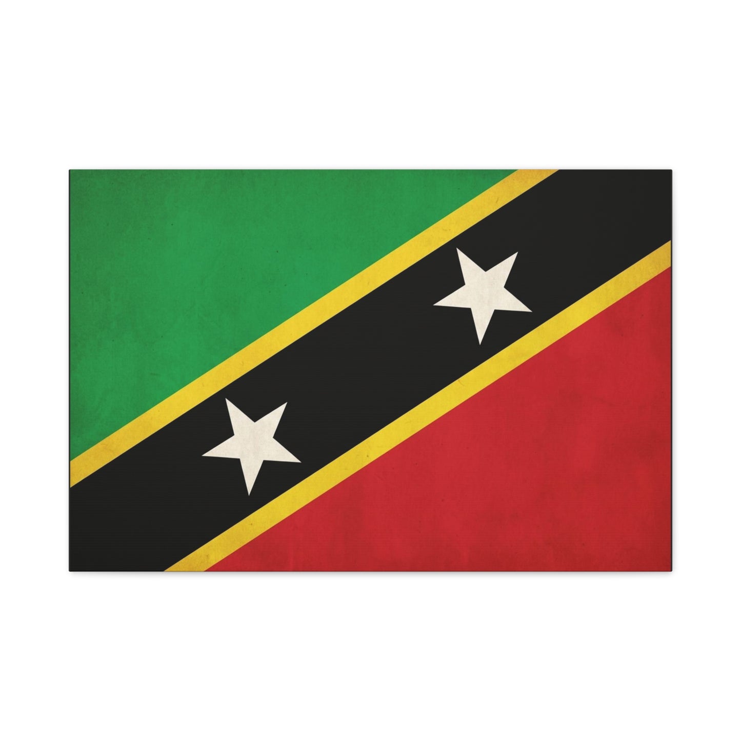 Saint Kitts And Nevis Flag Canvas Wall Art - Caribbean Pride Decor, Vintage National Banner Print - Bold Graphic Style, Living Room Wall Decor, Bedroom Home Decoration - Bedroom Home Decoration