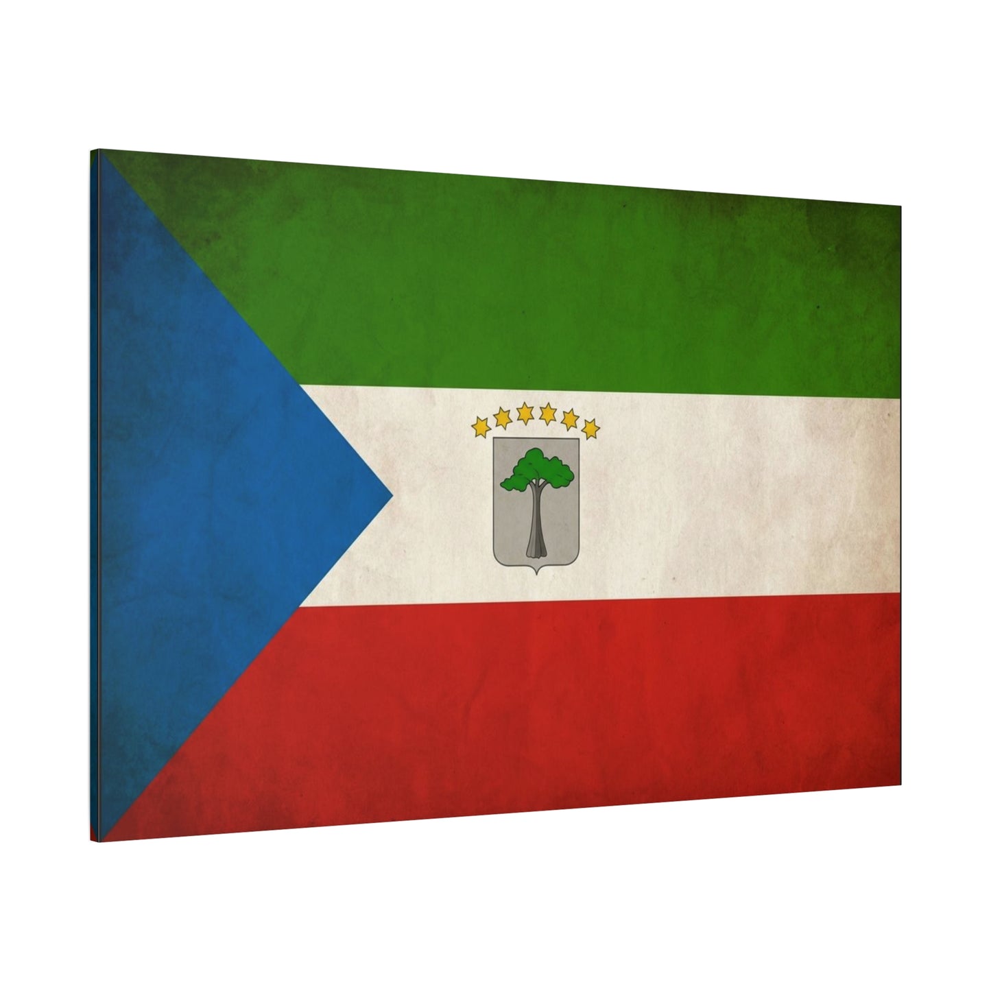 Equatorial Guinea Flag Canvas Wall Art - Vintage National Pride Decor, Distressed Heritage Print - Patriotic Traditional Style - Living Room Wall Decor - Ready to Hang - Bedroom Home Decoration
