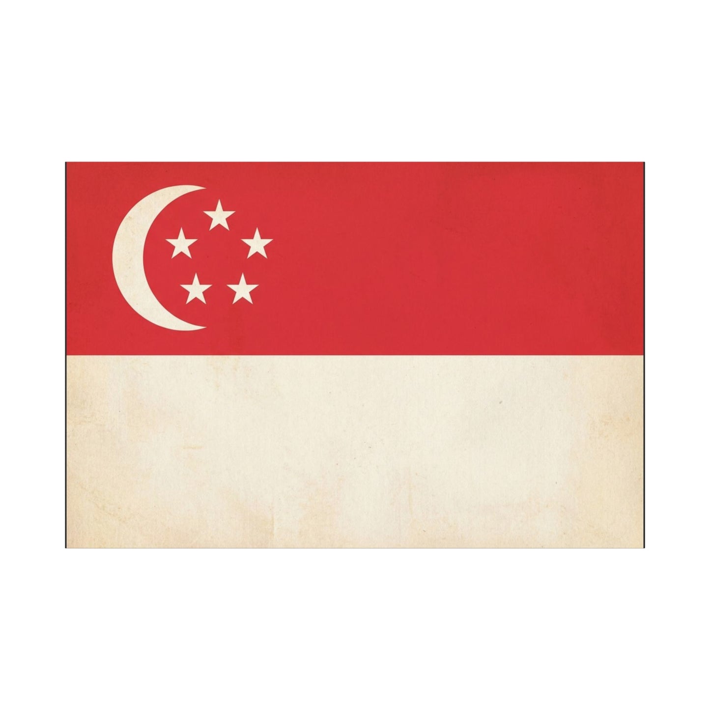 Singapore Flag Canvas Wall Art - Vintage Crescent And Five Stars National Print - Red And White Heritage Decor - Living Room Wall Decor, Office Art - Bedroom Home Decoration - Bedroom Home Decoration