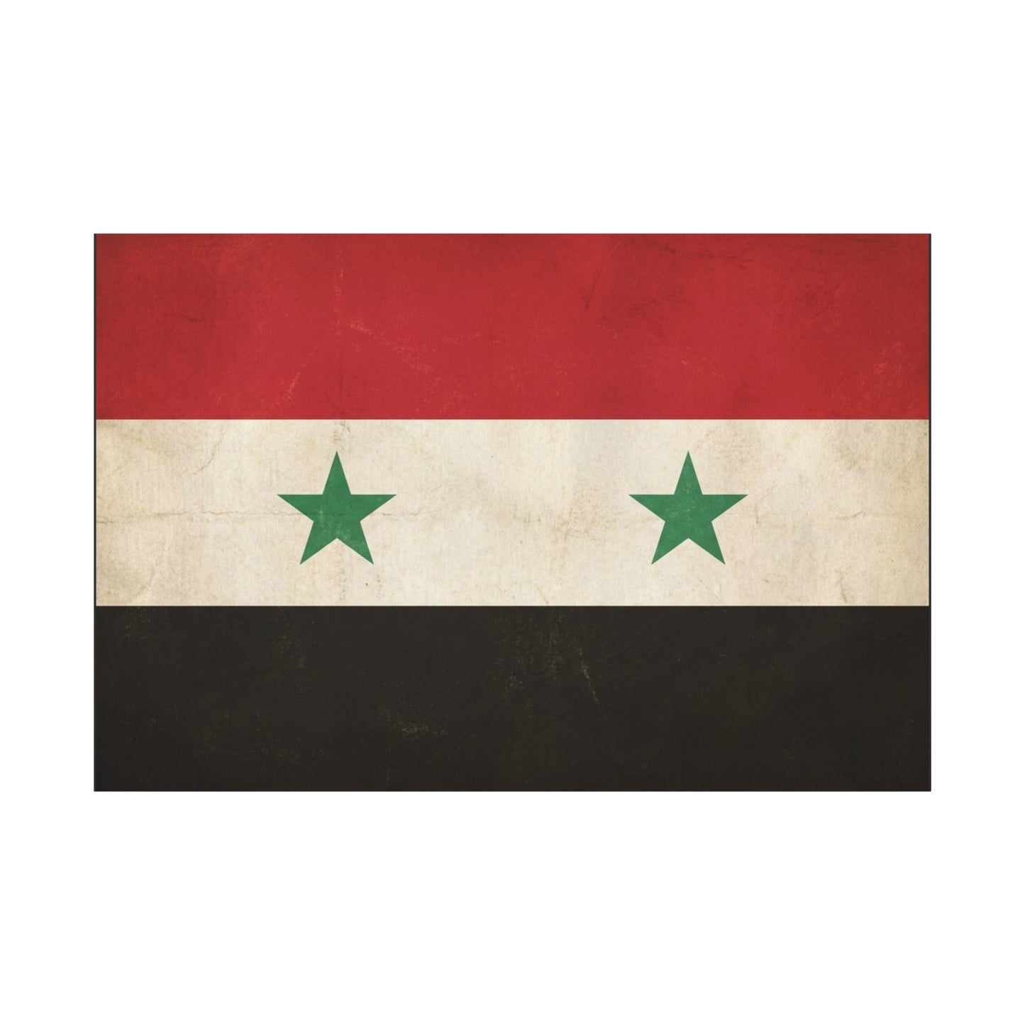 Syrian Flag Canvas Wall Art - Vintage Syria Flag Print, Distressed Patriotic Decor - Matte Canvas Wall Hanging - Living Room Home Decoration, Office Accent - Bedroom Home Decoration - Ready to Hang