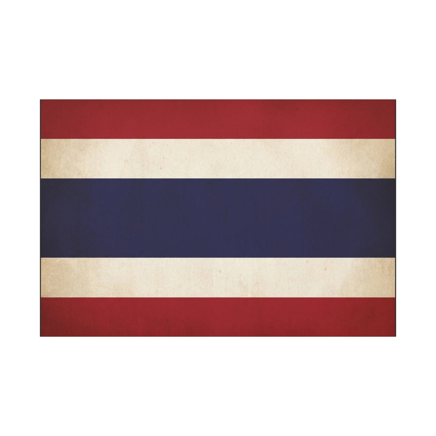 Thailand Flag Canvas Wall Art - Vintage Thai Tricolor Stripe Print, Minimalist Patriotic Decor - Matte Cotton Look - Living Room Wall Decor, Bedroom Home Decoration, Office Art - Ready to Hang