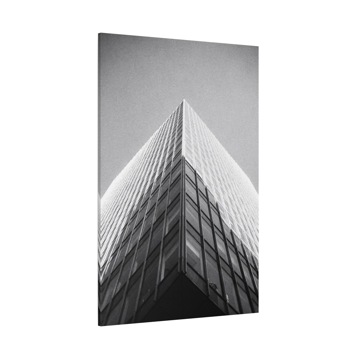 Black And White Skyscraper Canvas Wall Art - Modern Architectural Art Print, Minimalist Cityscape Decor, Contemporary Office Wall Art, Lobby Accent, Living Room Decoration - Ready to Hang