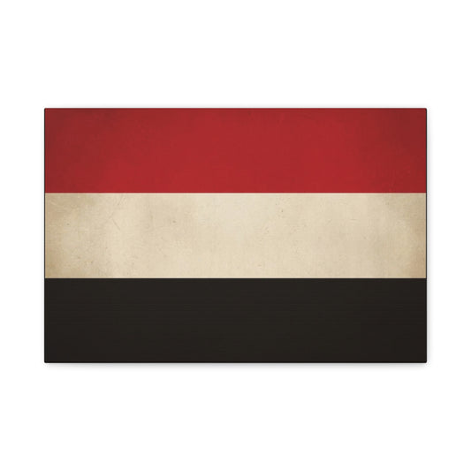 Yemen Flag Canvas Wall Art - Red White Black Horizontal Banner Print - Minimalist Patriotic Artwork - Contemporary Wall Decor For Living Room Bedroom Office Display - Bedroom Home Decoration