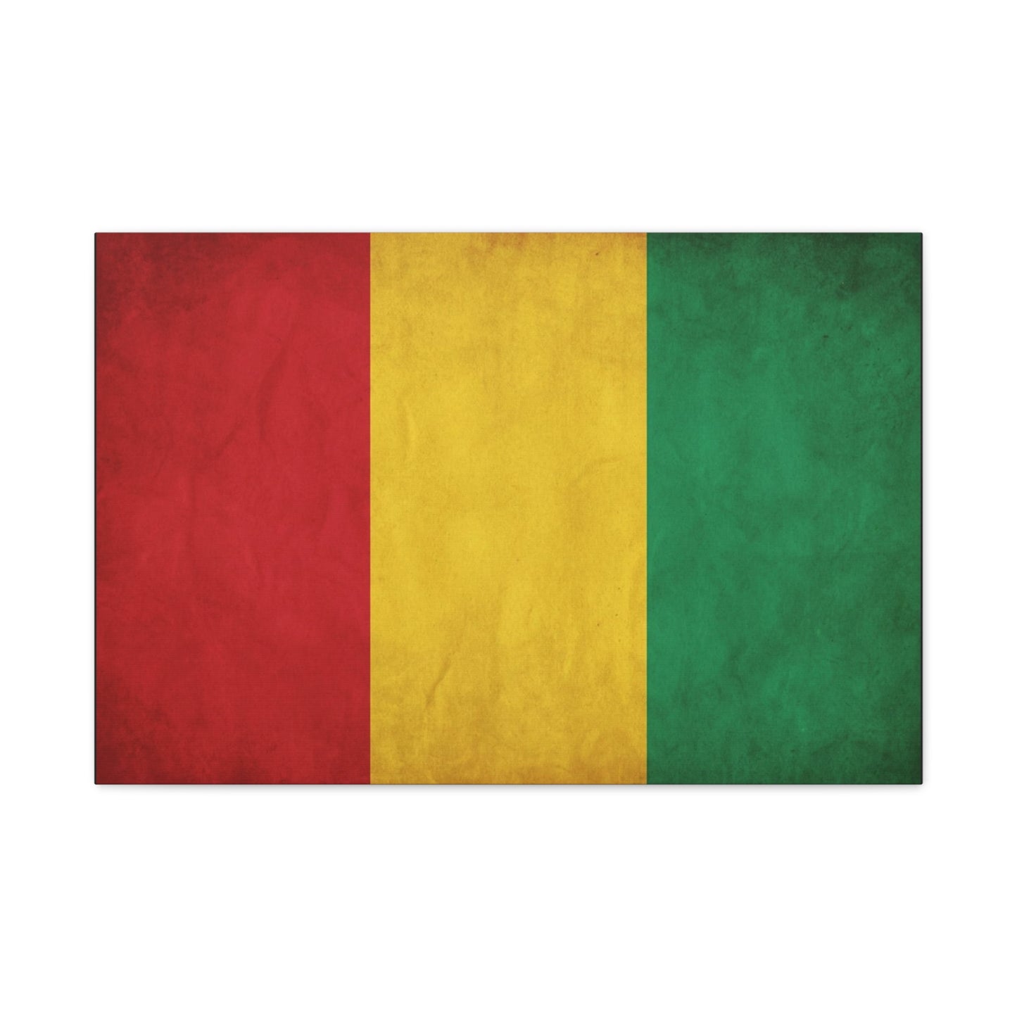 Guinea Flag Canvas Wall Art - Red Yellow Green Tricolor National Print - Vintage Textured Cotton Look - Pan African Style - Living Room Wall Decor - Bedroom Home Decoration - Bedroom Home Decoration