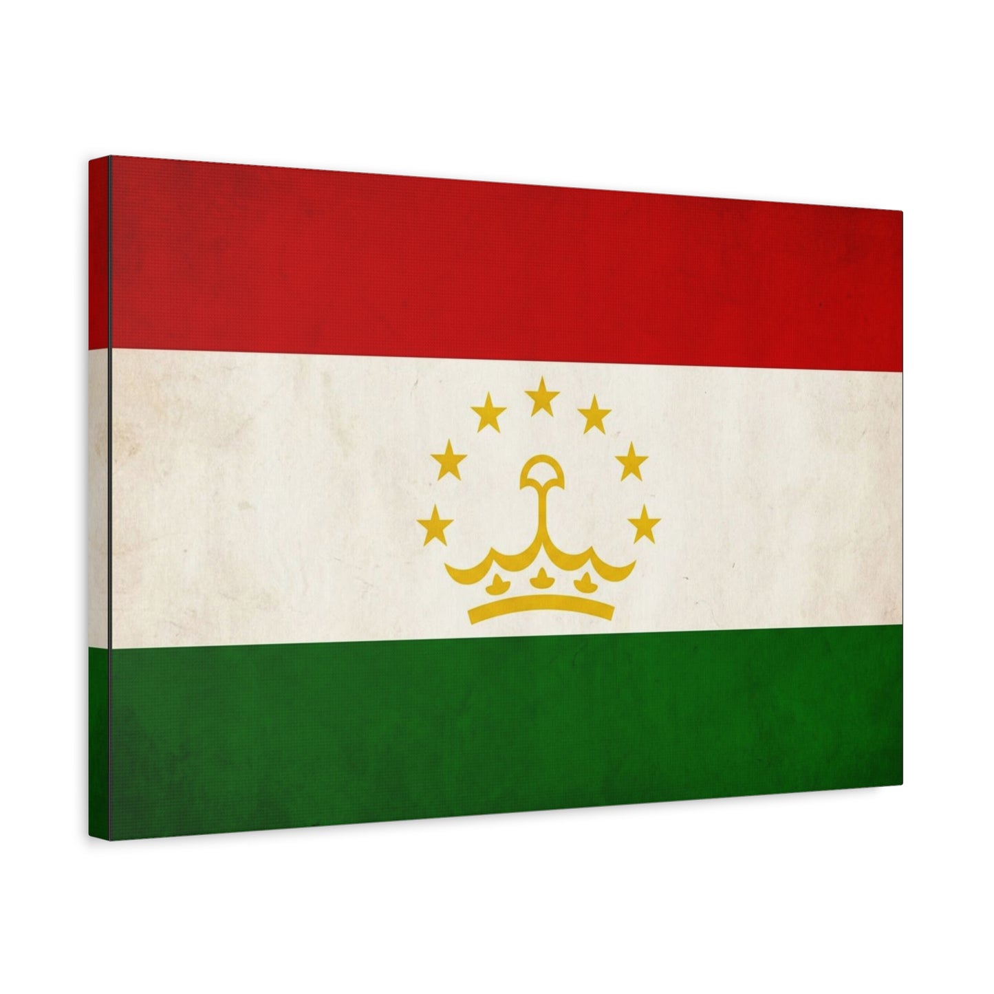 Tajikistan Flag Canvas Wall Art - Vintage Country Flag Print, Red White Green Banner With Crown And Stars - Patriotic Decor - Living Room Wall Decor, Bedroom Home Decoration - Bedroom Home Decoration