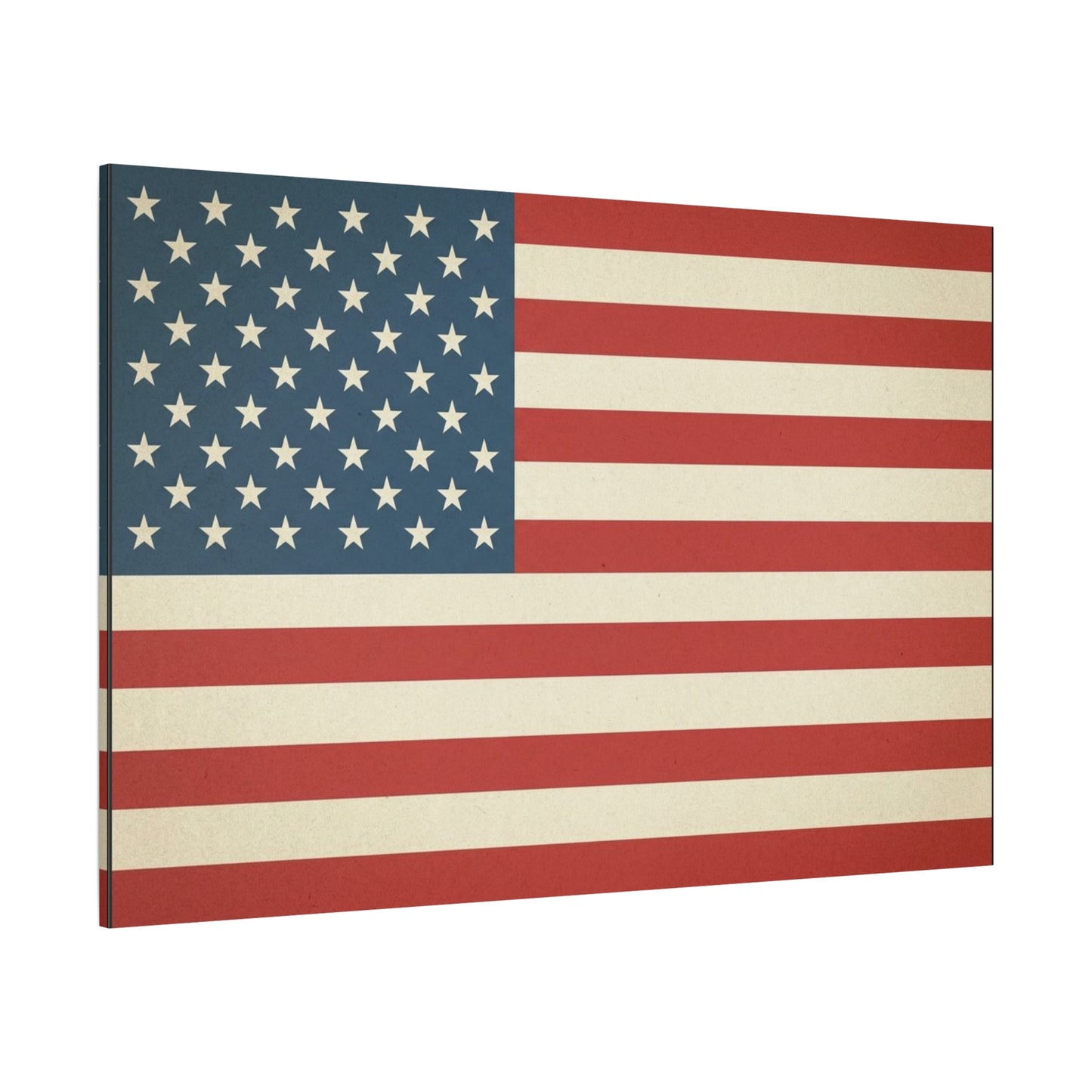 Vintage American Flag Canvas Wall Art - Patriotic USA Stars And Stripes Print, Rustic Americana Decor - Matte Cotton Artwork - Living Room Wall Decor - Bedroom Home Decoration - Modern Farmhouse Style