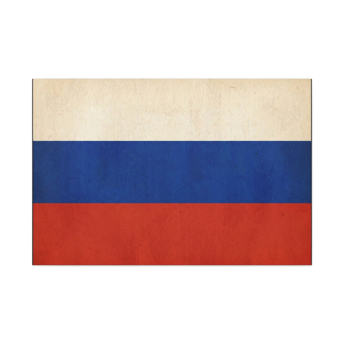 Russia Flag Canvas Wall Art - Vintage Tricolor Banner Print, Patriotic Minimalist Decor - Textured Cotton Look - Living Room Home Decoration, Office Accent - Living Room Wall Decor - Ready to Hang