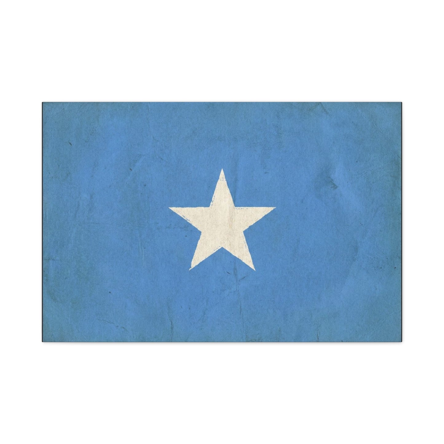 Somalia Flag Canvas Wall Art - Blue White Star Country Print, Vintage Minimalist Decor - Patriotic Artwork For Living Room, Office Wall Decor, Bedroom Home Decoration - Bedroom Home Decoration