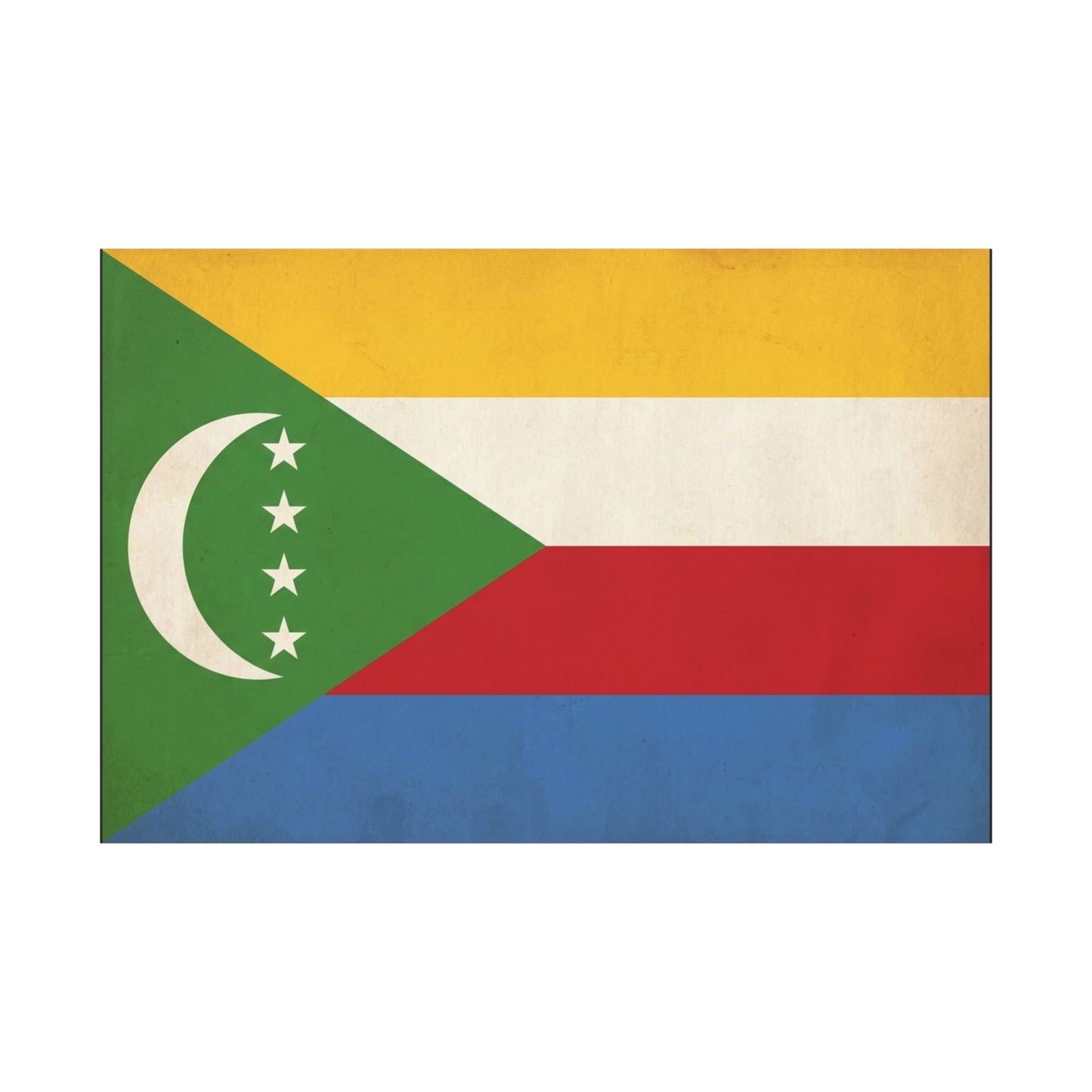 Comoros Flag Canvas Wall Art - Crescent And Four Stars National Print - Vintage Patriotic Decor, Cotton Canvas Wall Hanging - Living Room Home Decoration - Bedroom Home Decoration - Ready to Hang